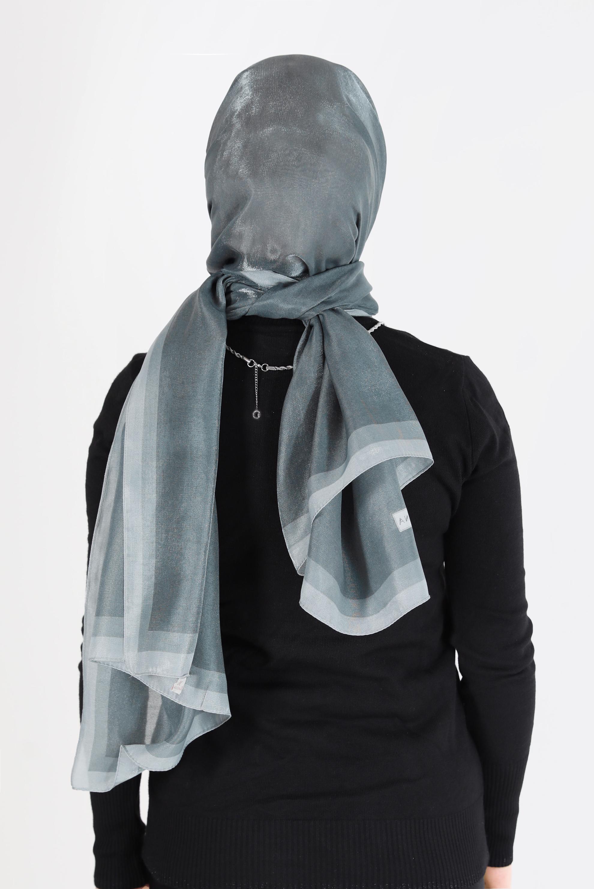 Tesettür giyim GRİ ALVİNA KEHRİBAR ŞAL 8084