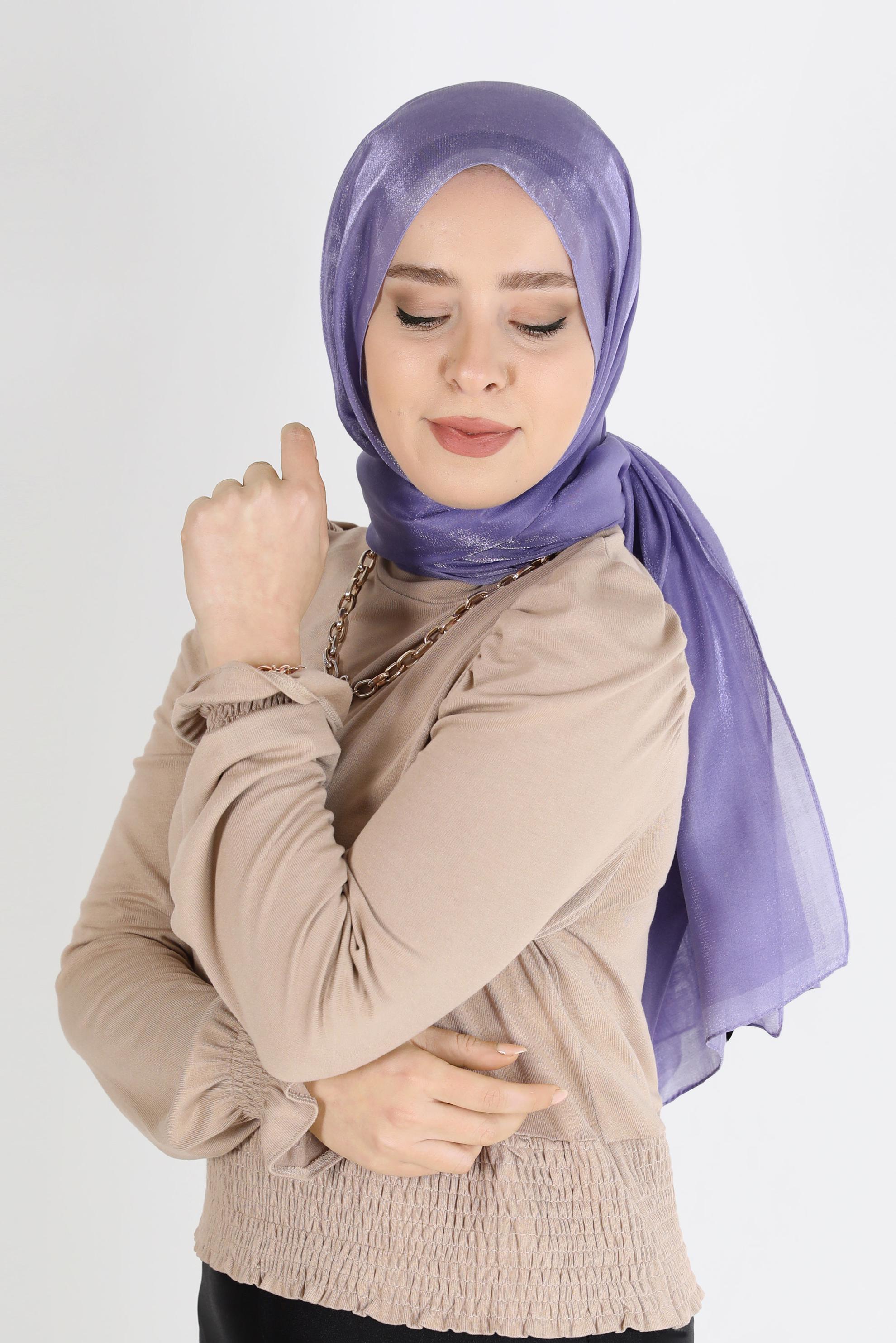 Tesettür giyim MOR ALVİNA KEHRİBAR ŞAL 8084