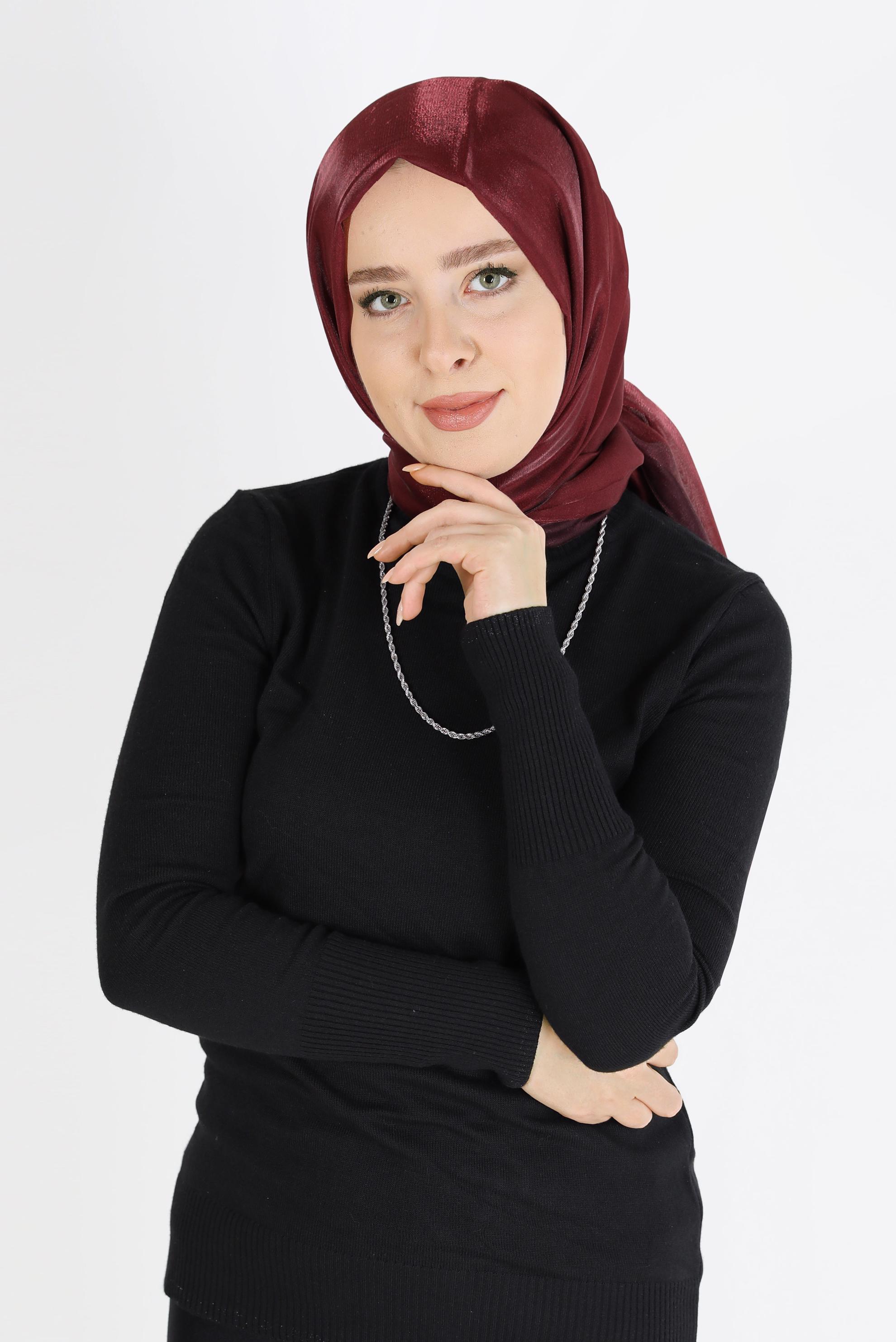 Tesettür giyim BORDO ALVİNA KEHRİBAR ŞAL 8084
