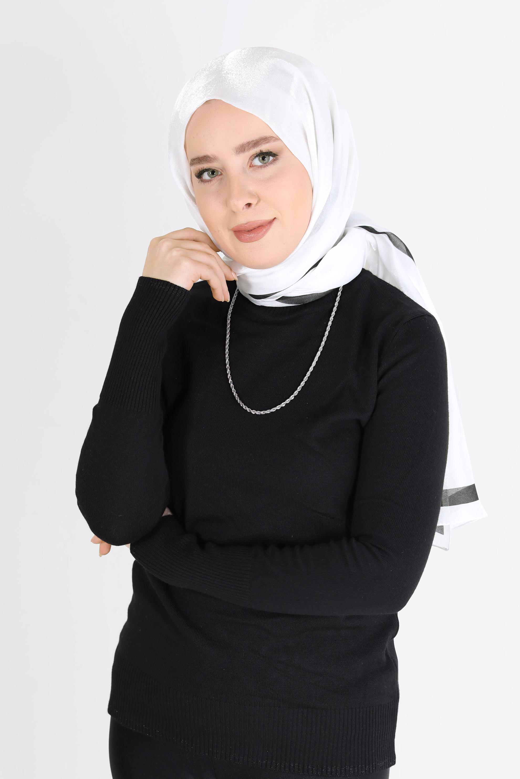 Tesettür giyim EKRU ALVİNA KEHRİBAR ŞAL 8084