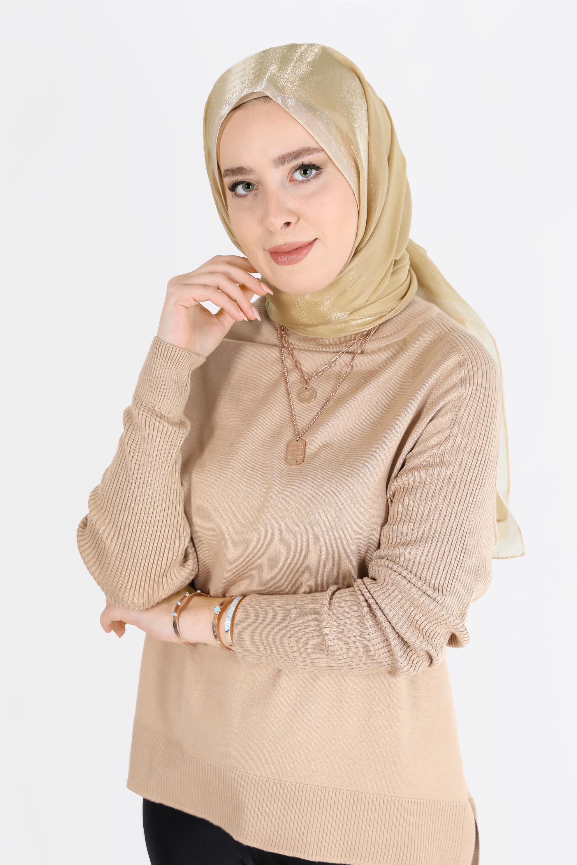 Tesettür giyim ALTIN ALVİNA KEHRİBAR ŞAL 8084