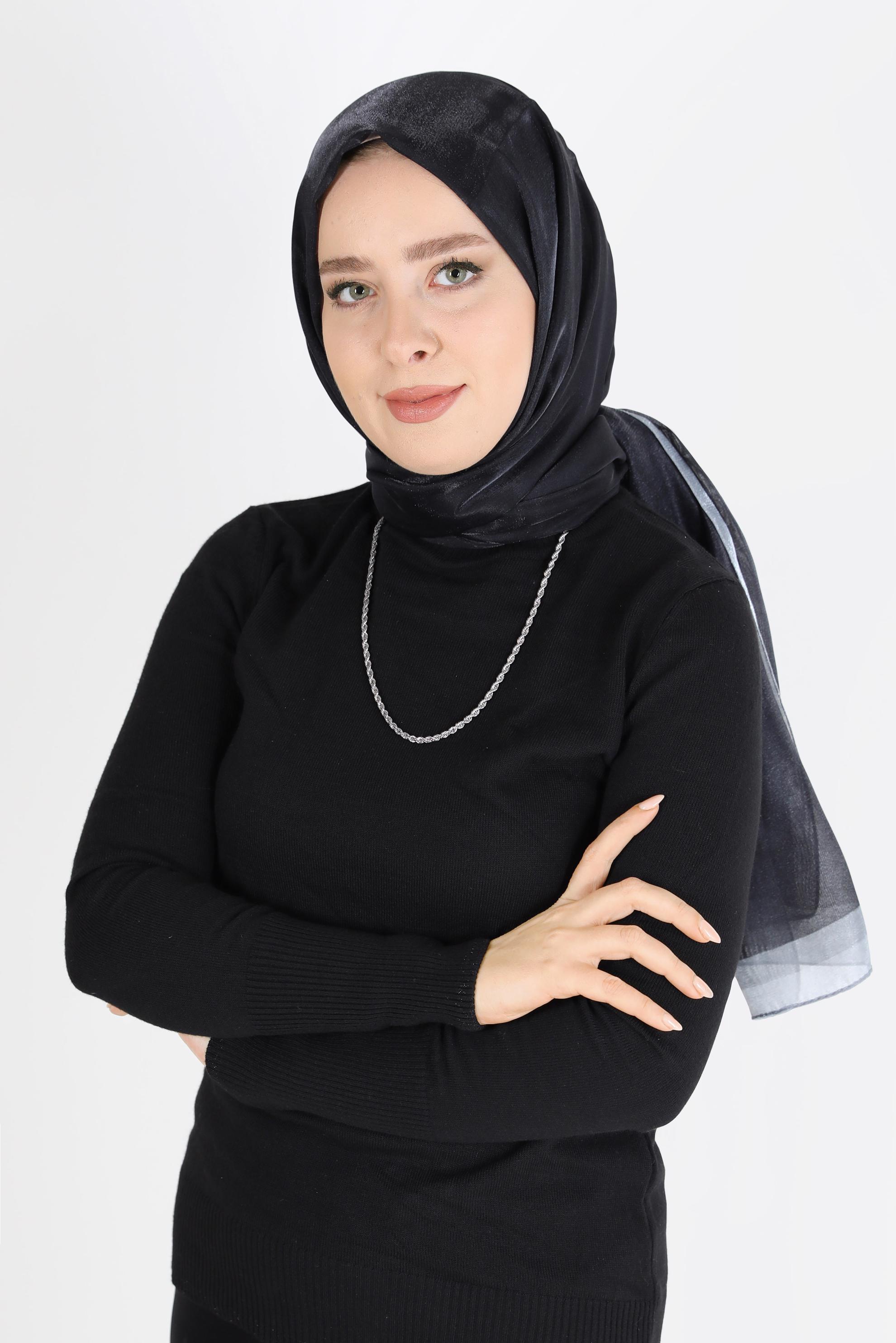 Tesettür giyim SİYAH ALVİNA KEHRİBAR ŞAL 8084