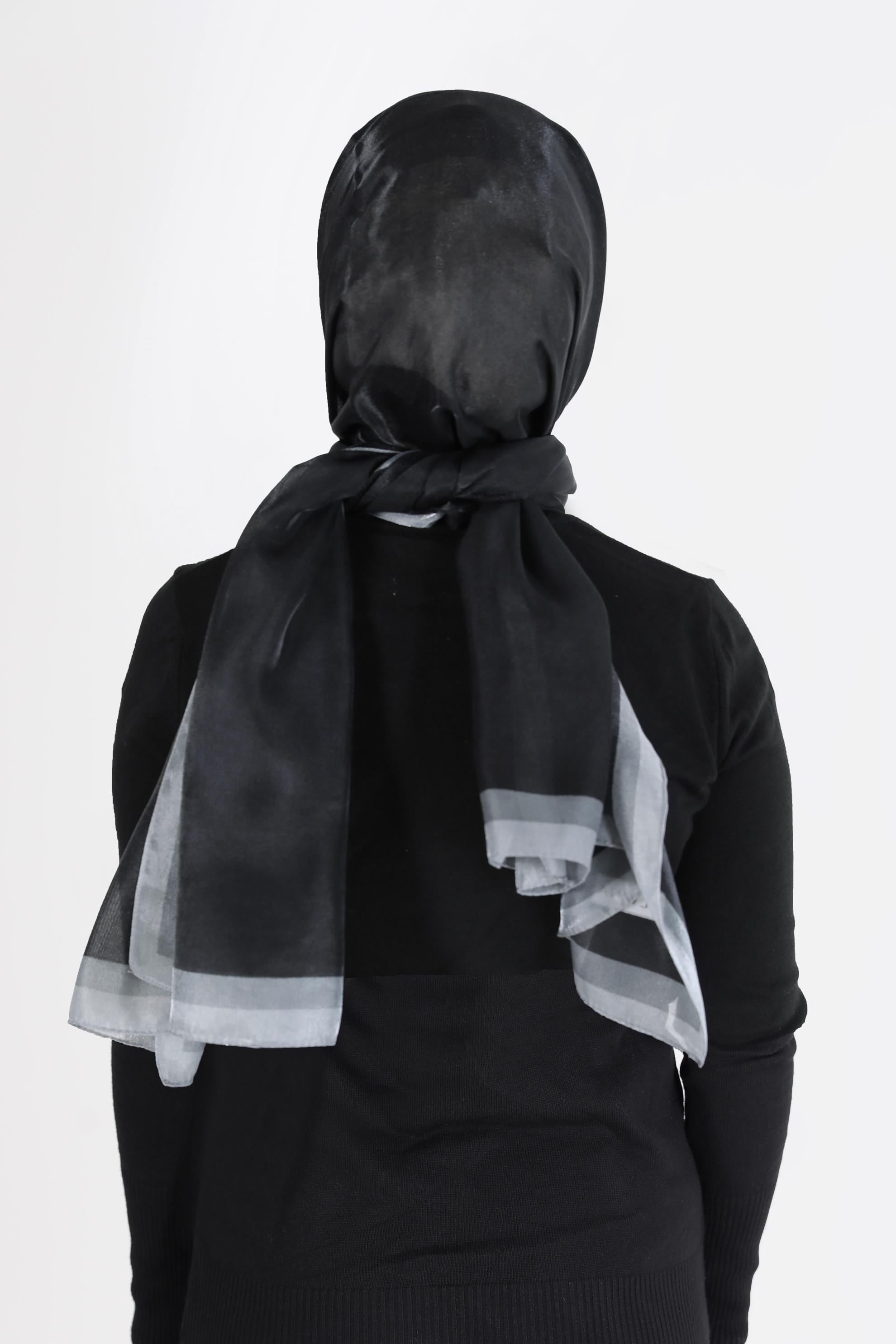 Tesettür giyim SİYAH ALVİNA KEHRİBAR ŞAL 8084