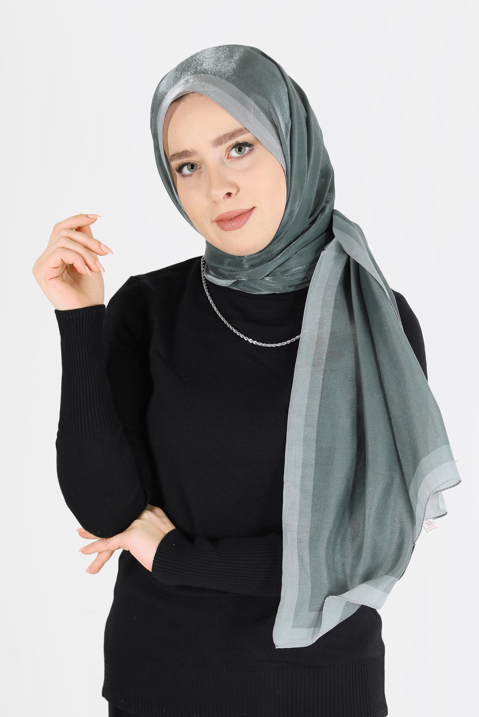 Tesettür giyim GRİ ALVİNA KEHRİBAR ŞAL 8084