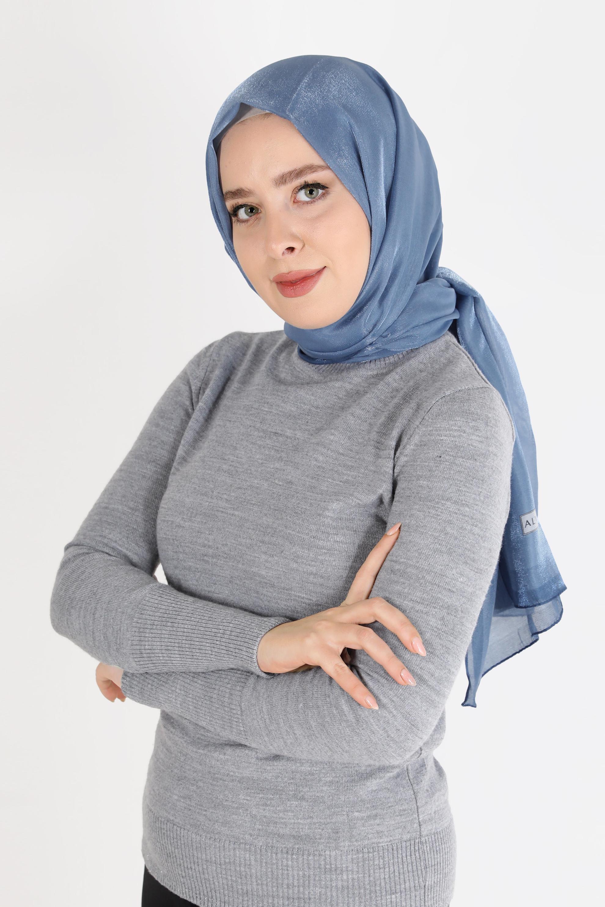 Tesettür giyim LACİVERT ALVİNA KEHRİBAR ŞAL 8084