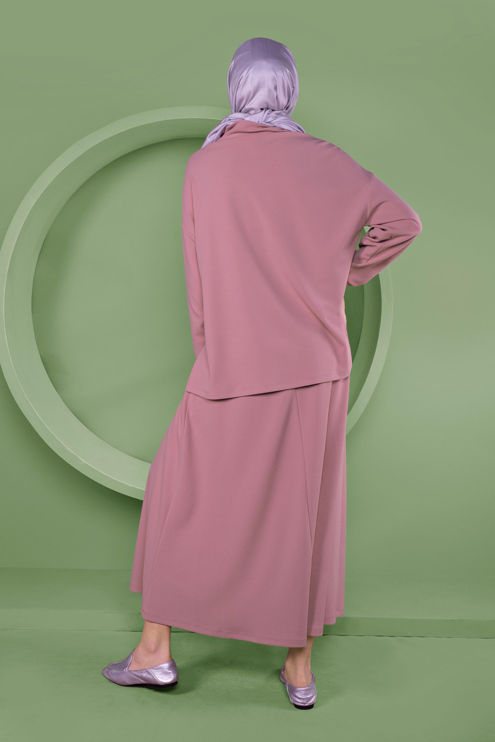 Hijab clothing POWDER STONE PRINTED 2-PIECE SKIRT SUIT 41413 