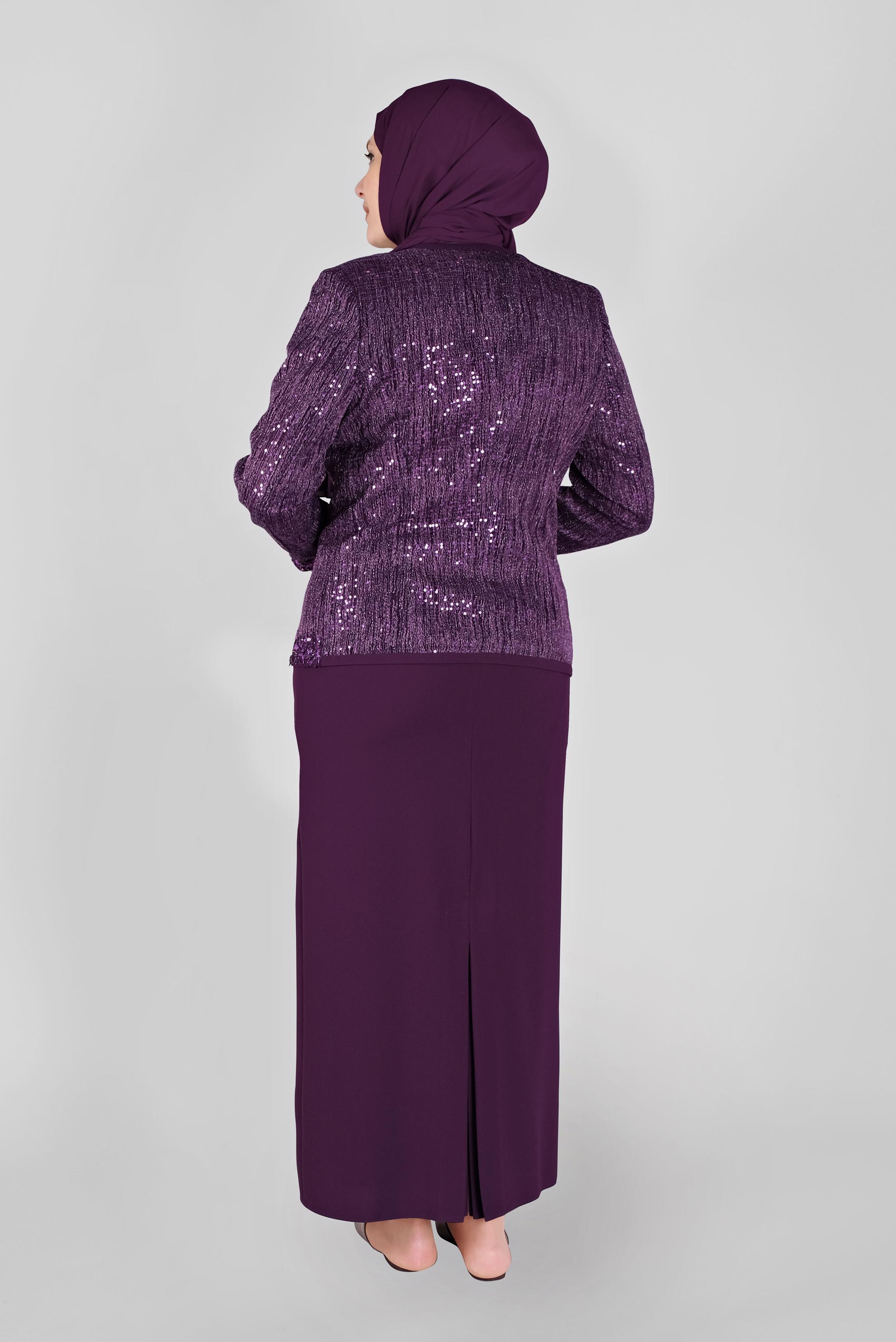 Vêtements hijab PRUNE COSTUME À PAILLETTES AVEC ROBE 30105