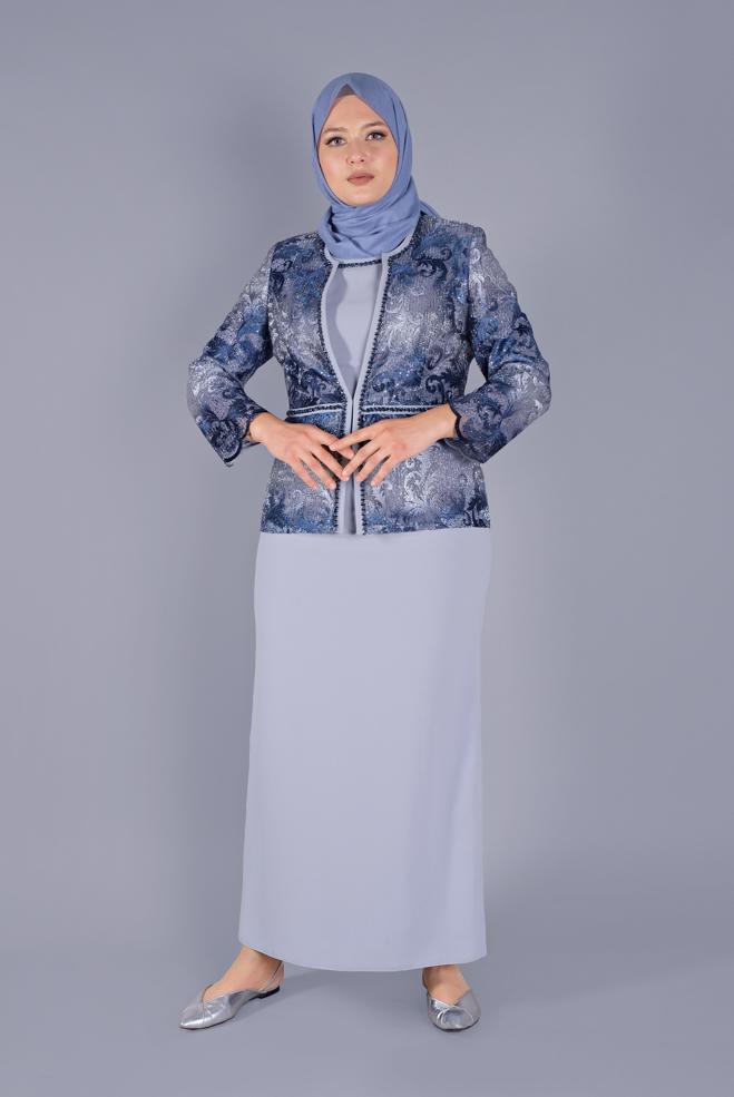 Hijab clothing NAVY BLUE DRESS 30106 - ALVİNA