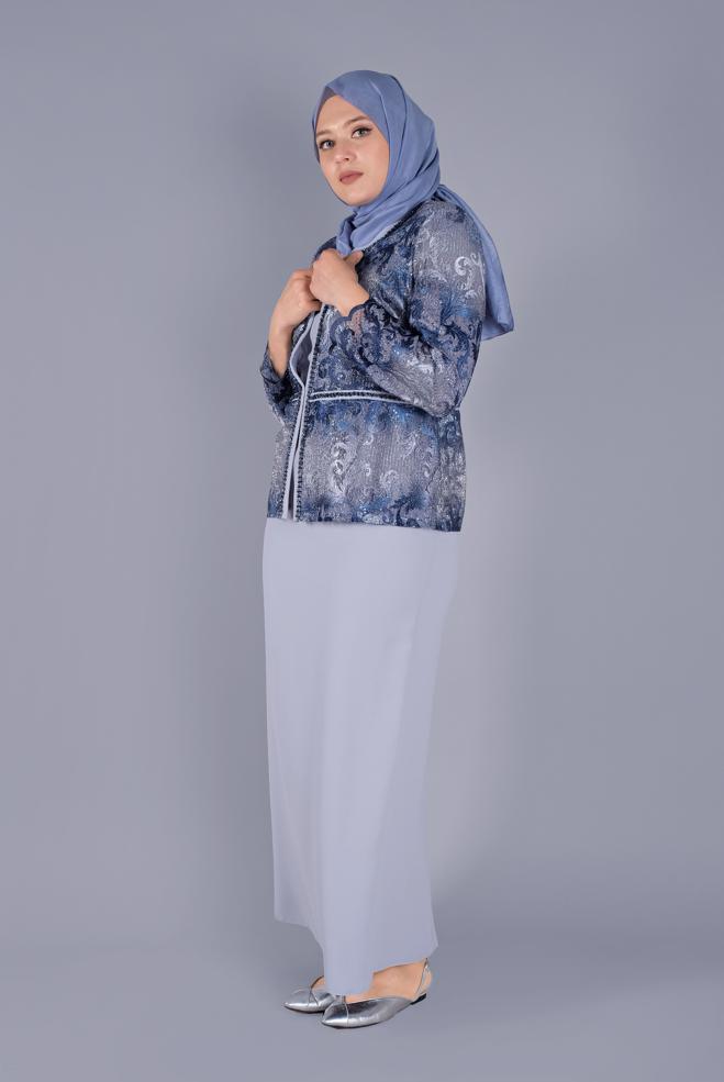 Hijab clothing NAVY BLUE DRESS 30106 - ALVİNA