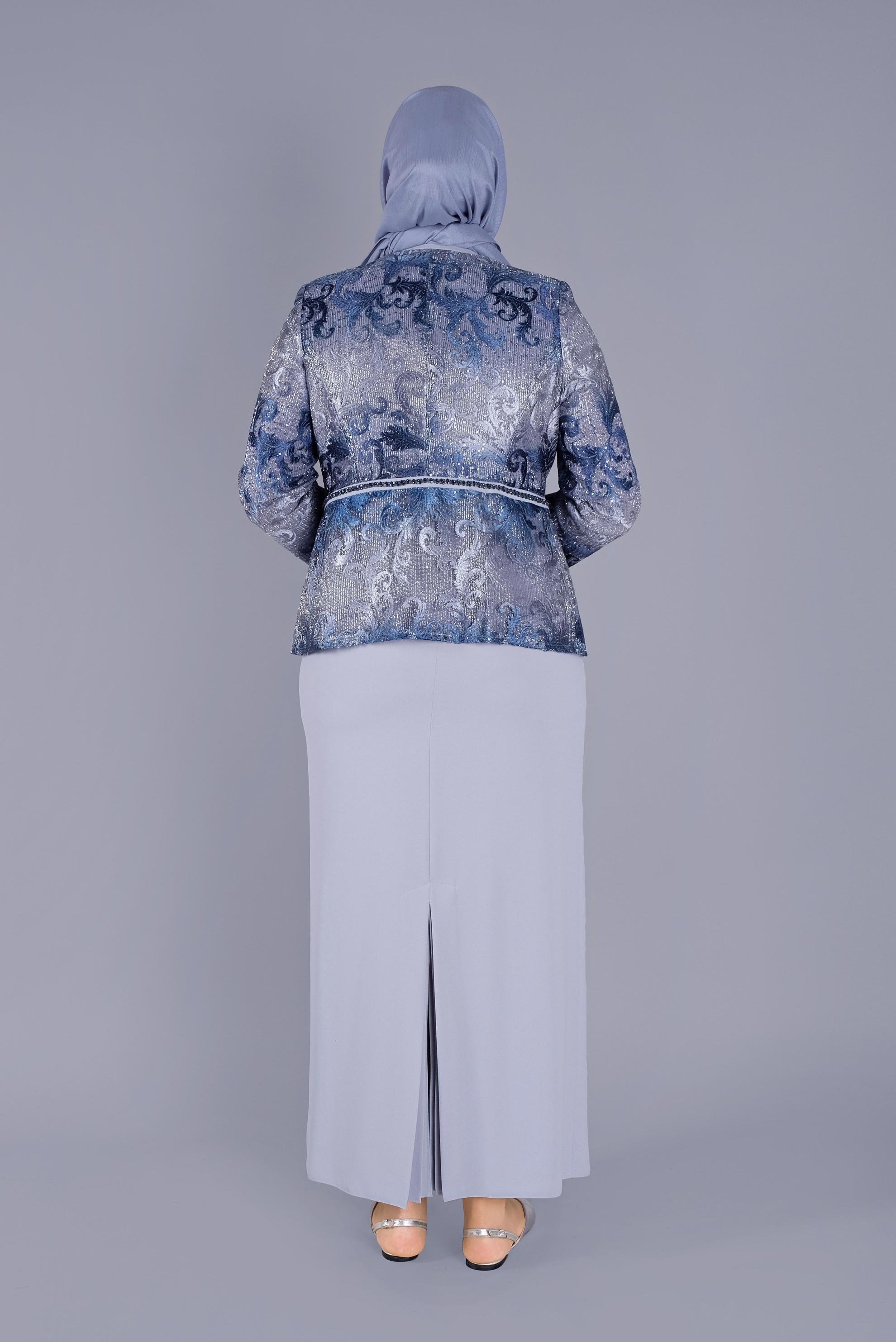 Tesettür giyim LACİVERT ETEKLİ TAKIM 30106