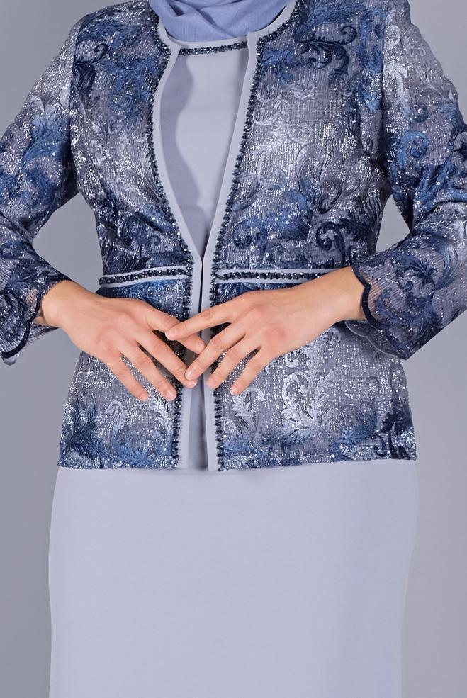 Hijab clothing NAVY BLUE DRESS 30106 - ALVİNA