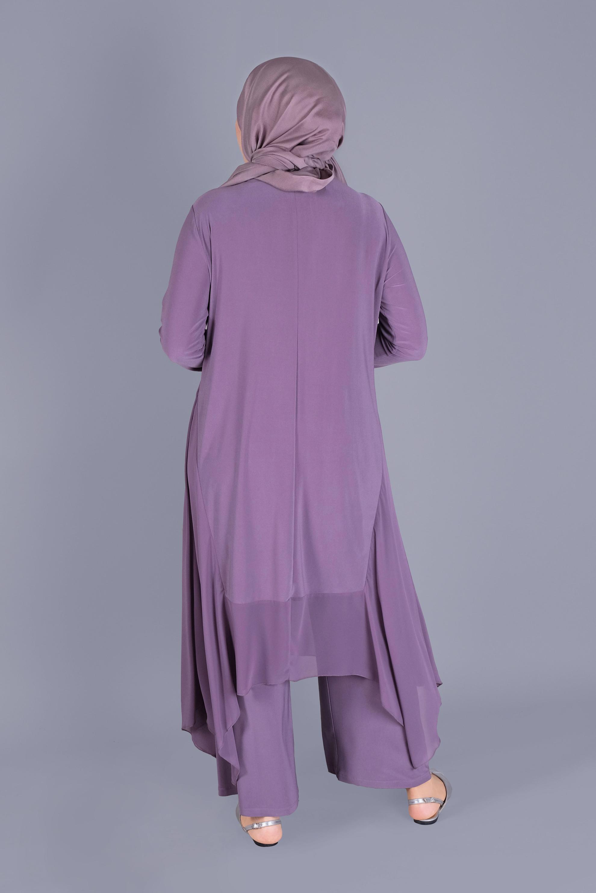 Hijab clothing PURPLE  2 PIECE SUIT WITH PANTS 20132 