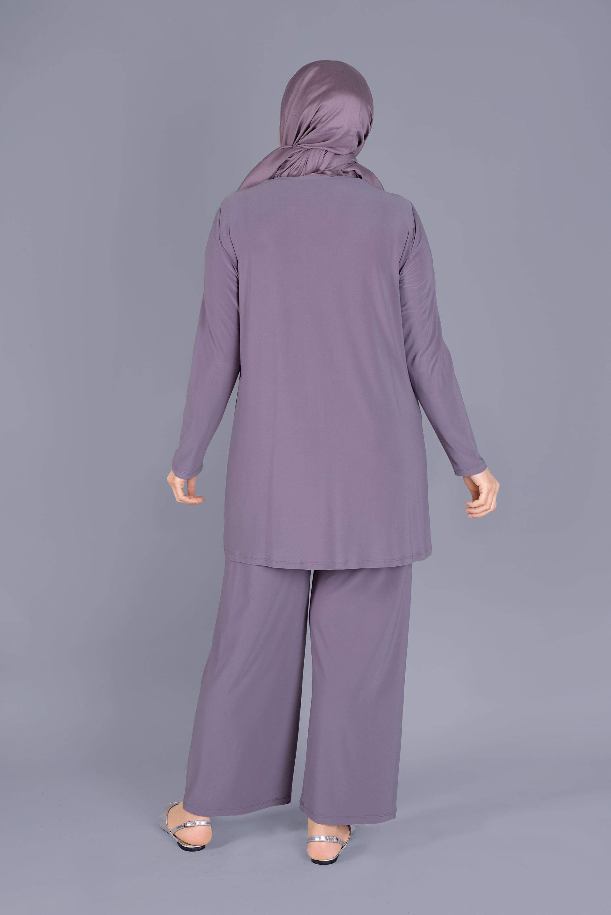 Hijab clothing PURPLE PANTS SUIT WITH POCKET DETAIL 20157