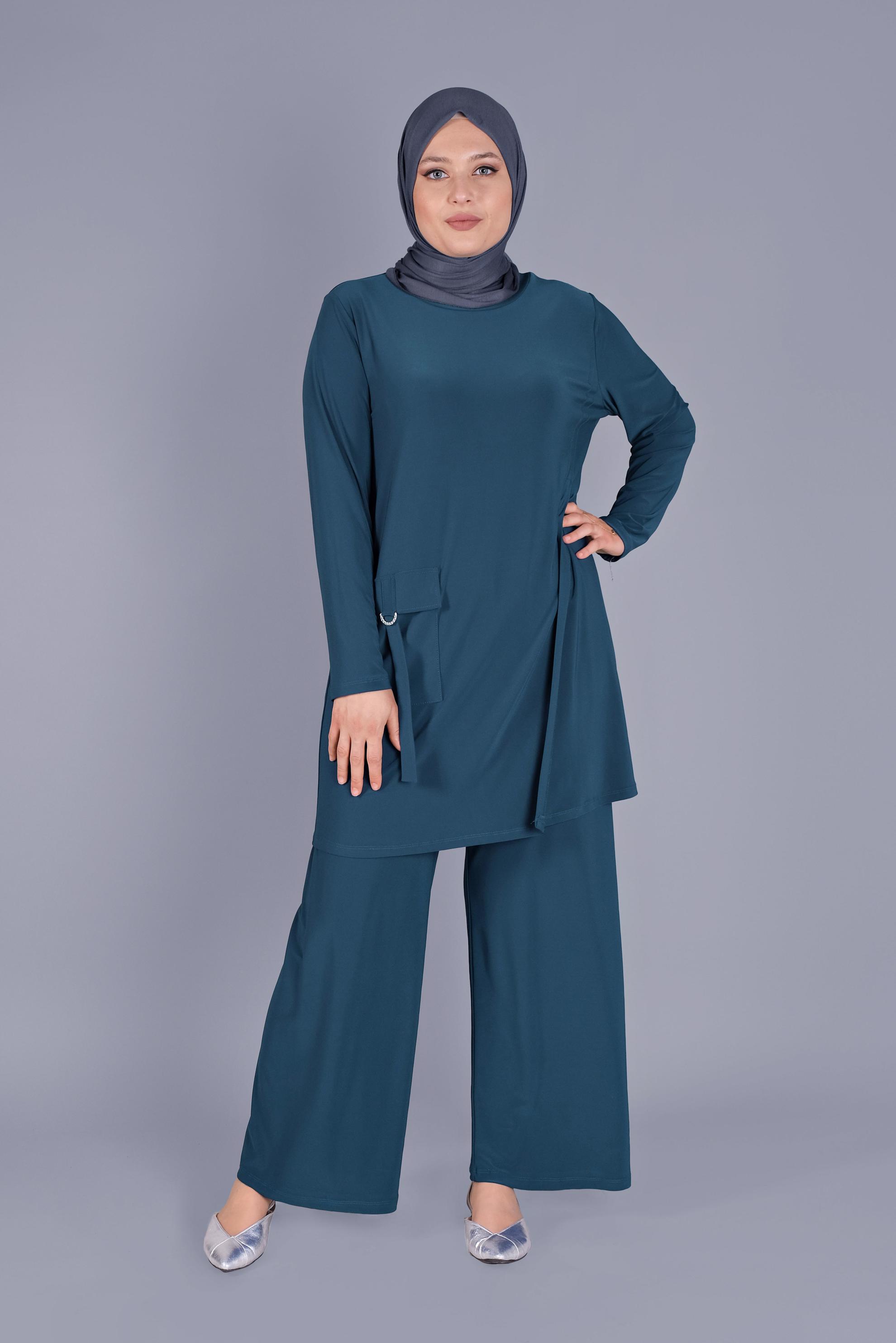 Hijab clothing BLUE PANTS SUIT WITH POCKET DETAIL 20157