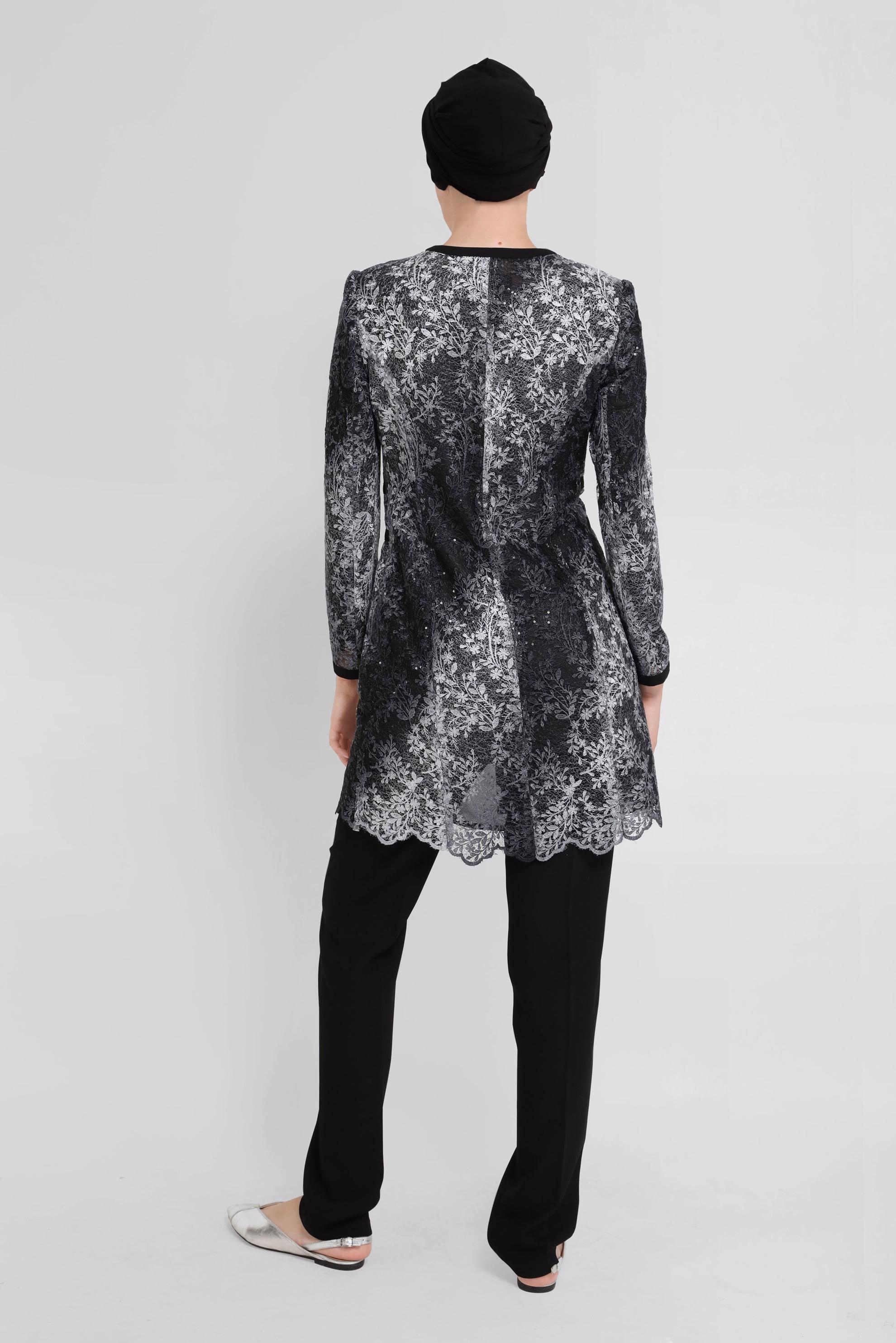 Tesettür giyim SİYAH DESENLİ ÜÇLÜ PANT. TAKIM 30119 