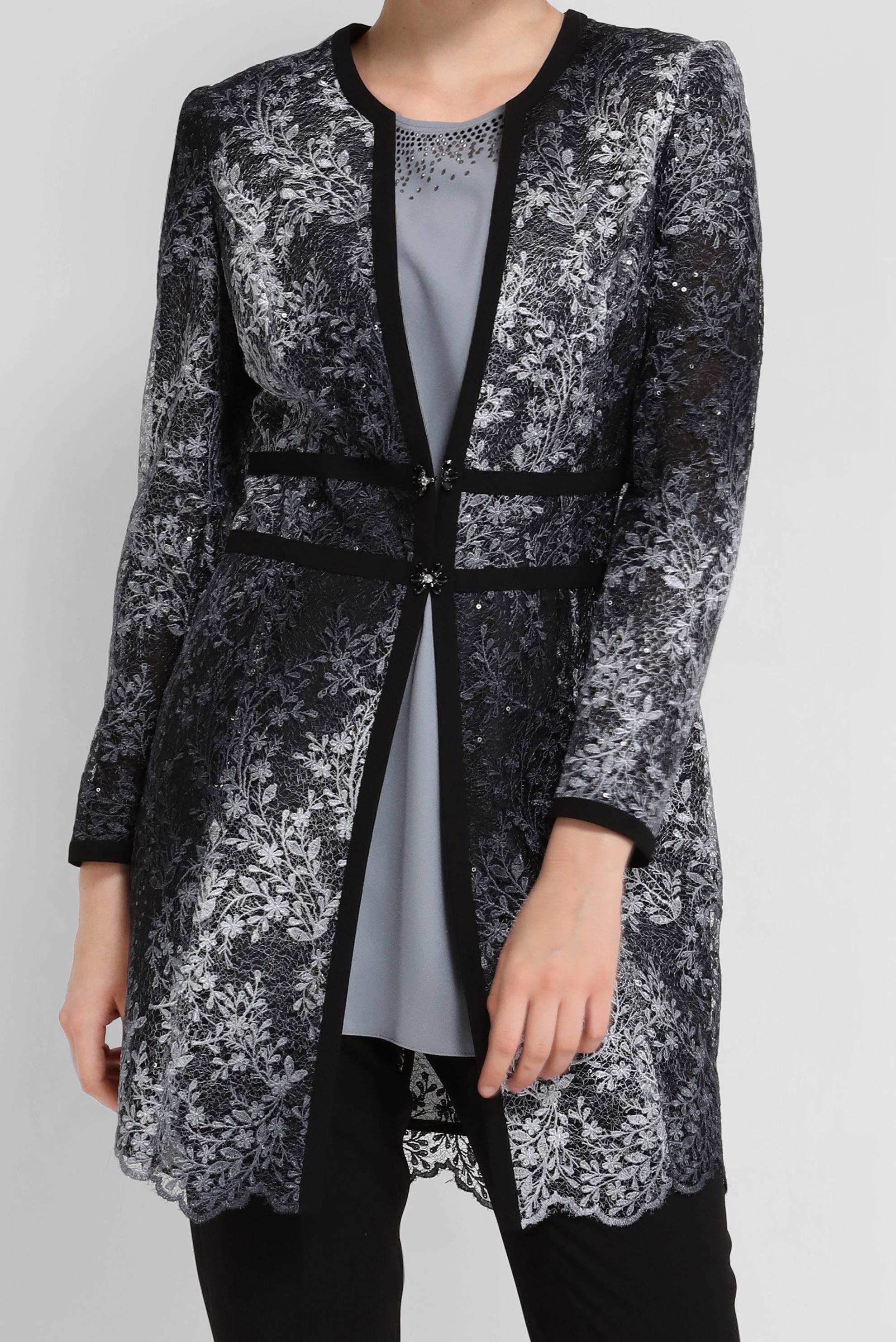 Tesettür giyim SİYAH DESENLİ ÜÇLÜ PANT. TAKIM 30119 