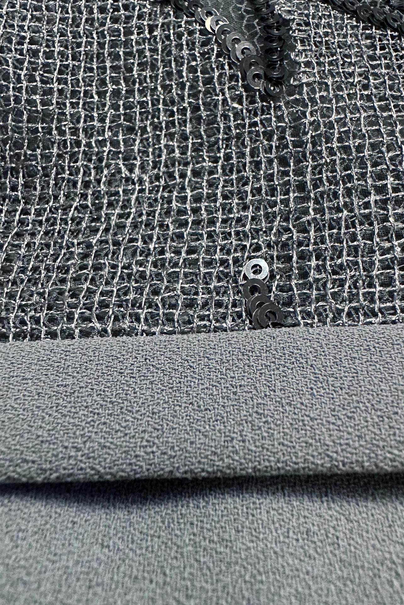 Tesettür giyim GRİ PUL PAYET İŞLEMELİ ÜÇLÜ PANTOLONLI TAKIM 30151