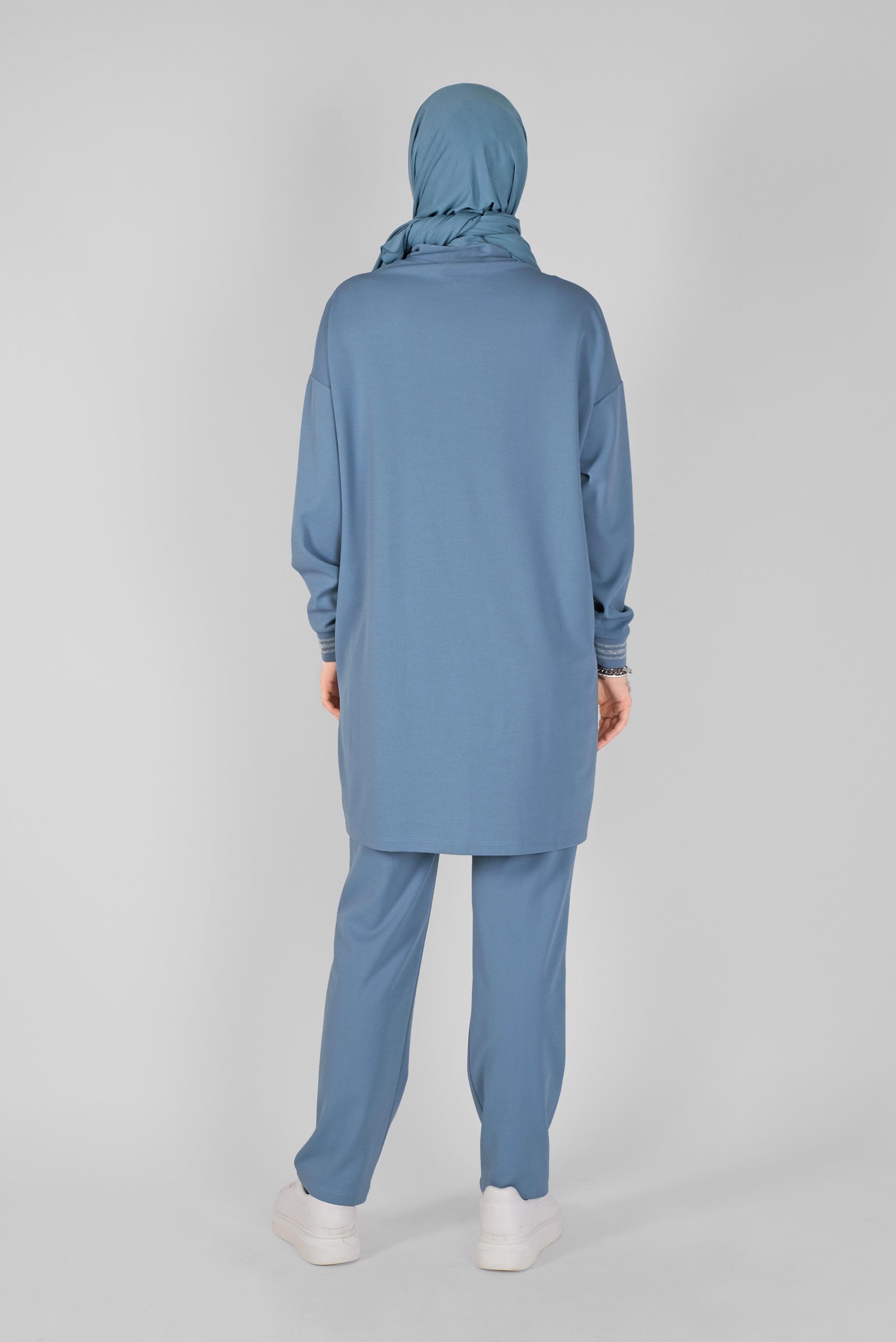 Tesettür giyim MAVİ 41411 7832 2&prime;Lİ PANT.TAKIM 38/46 TEK40