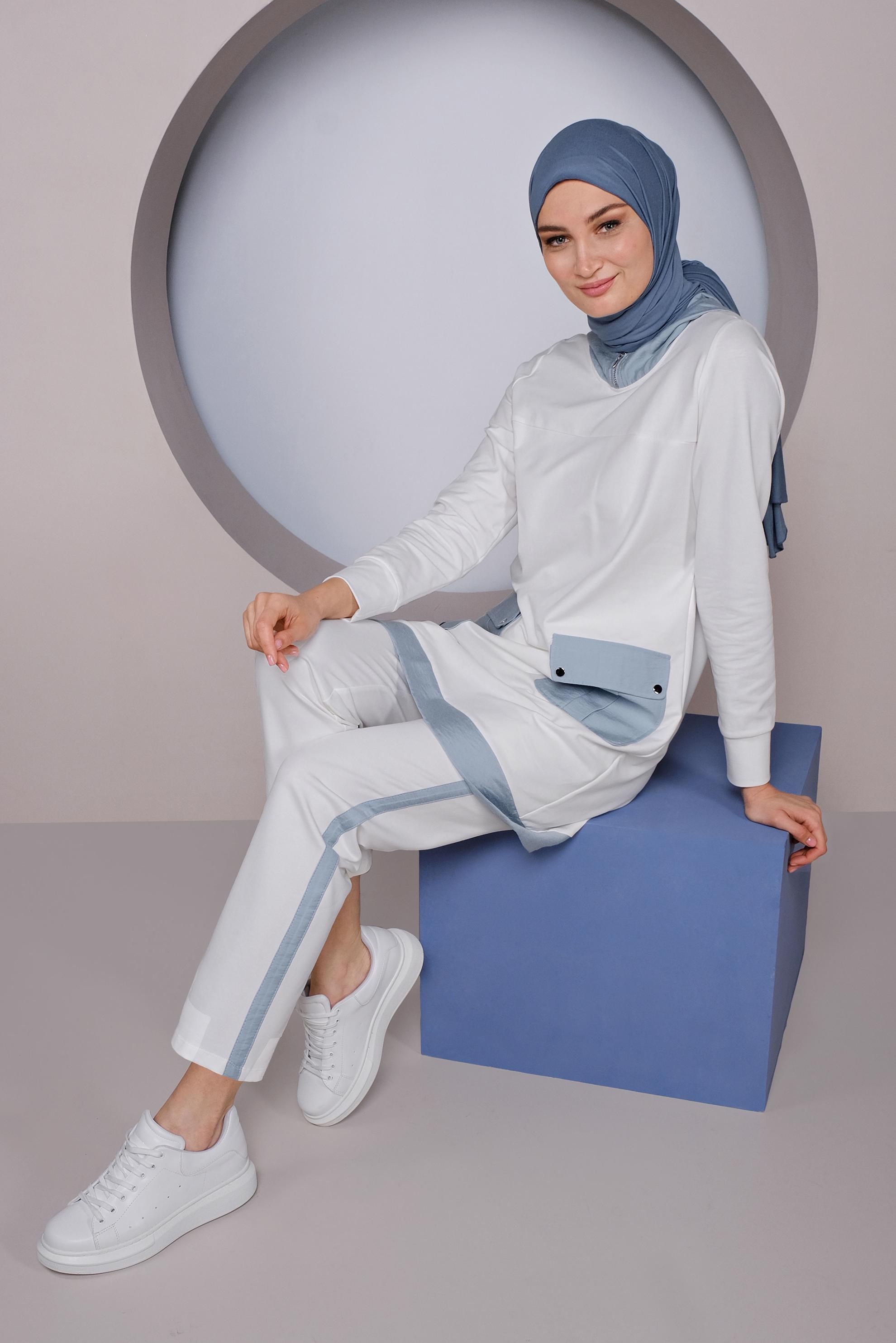 POCKET DETAILED HOODED SUIT WITH PANTS ALVİNA