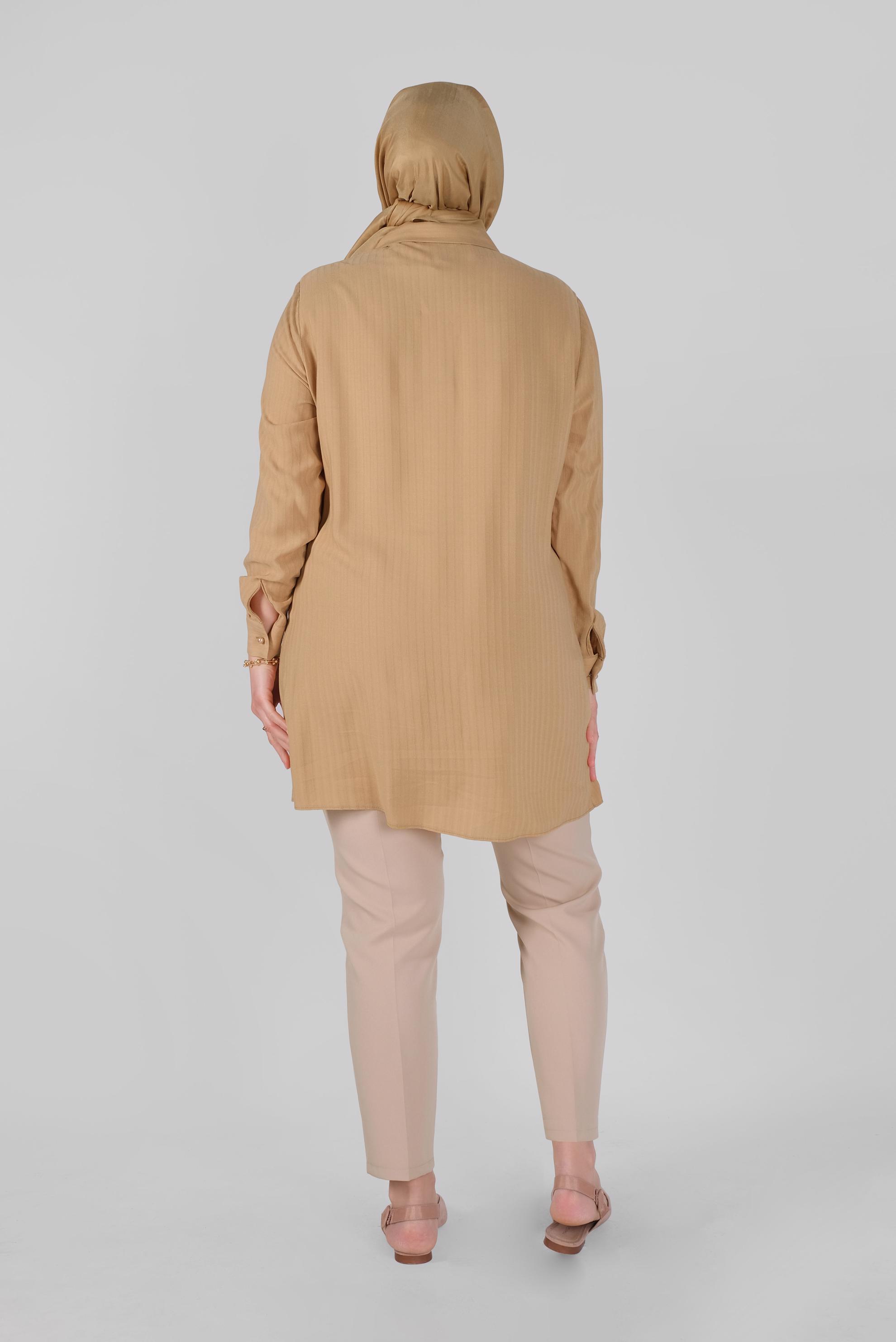 Hijab clothing YELLOW EMBROIDERED BUTTONED TUNIC 20135 