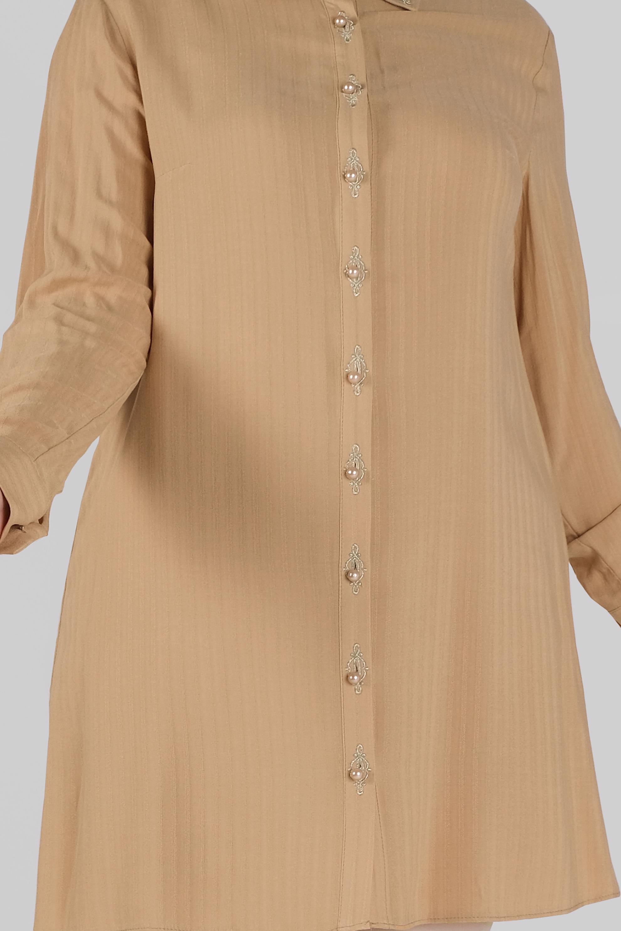 Hijab clothing YELLOW EMBROIDERED BUTTONED TUNIC 20135 