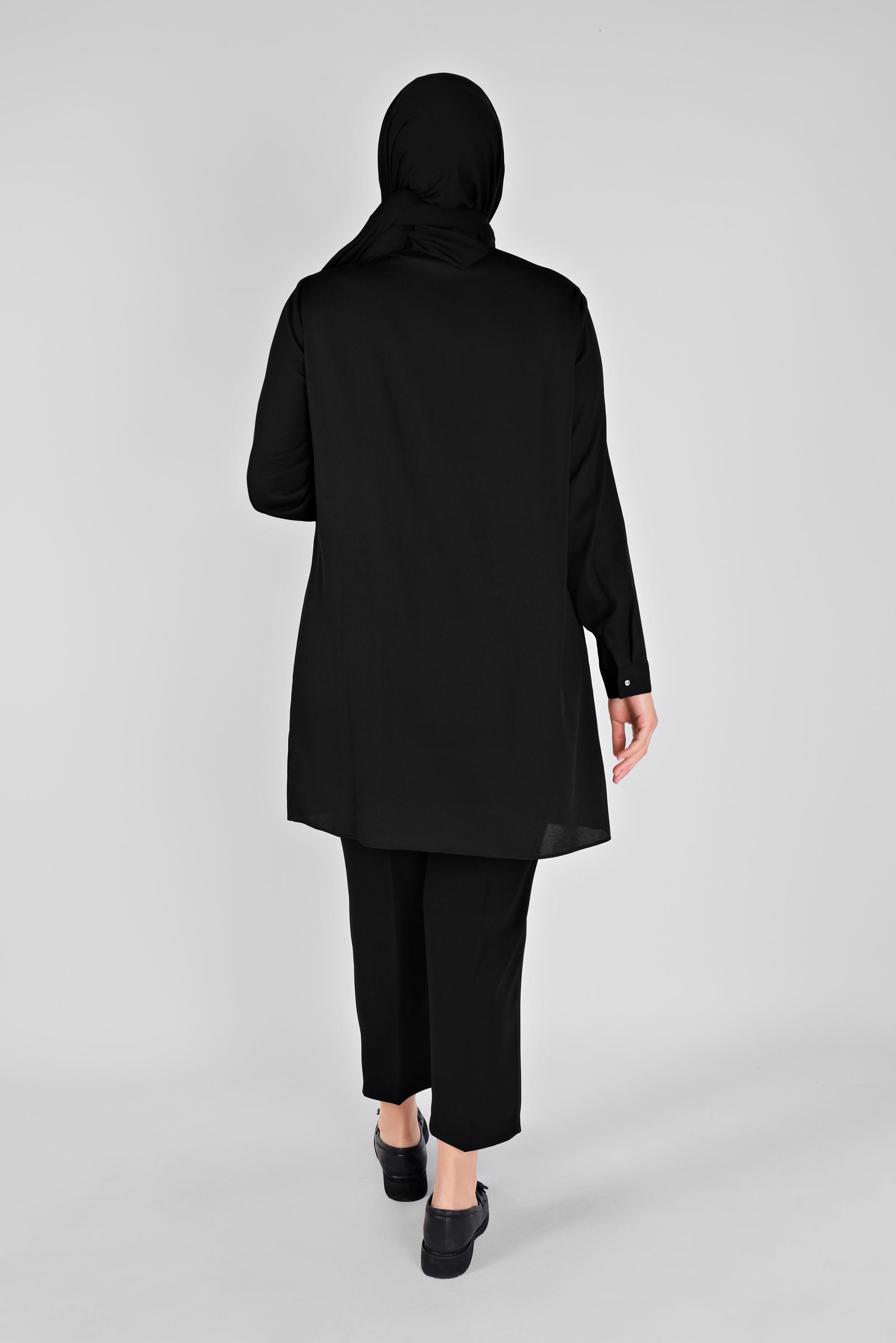 Tesettür giyim SİYAH TAŞ BASKILI TUNİK 20141