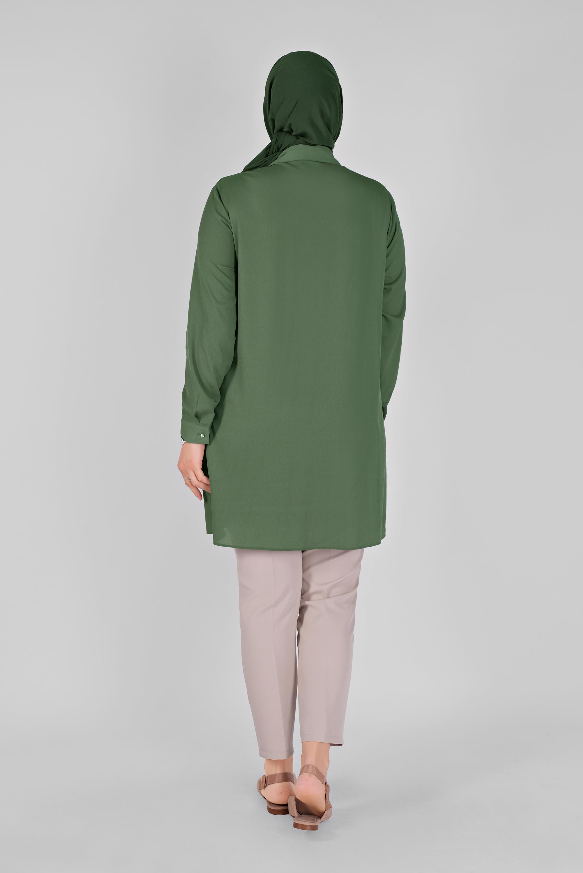 Tesettür giyim HAKİ TAŞ BASKILI TUNİK 20141