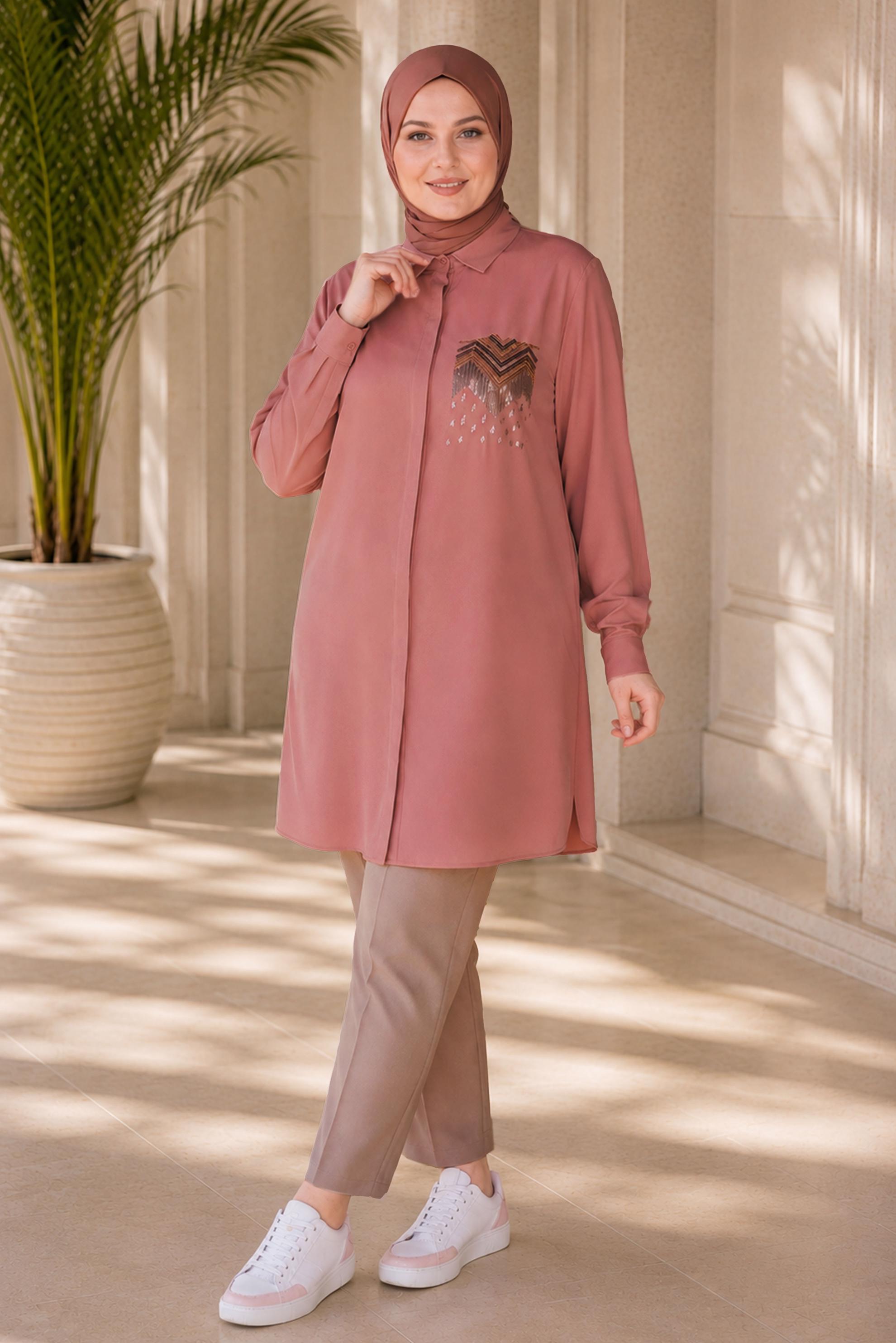 Vêtements hijab ROSE 20145 44251 TUNİK 42/50 TEK46