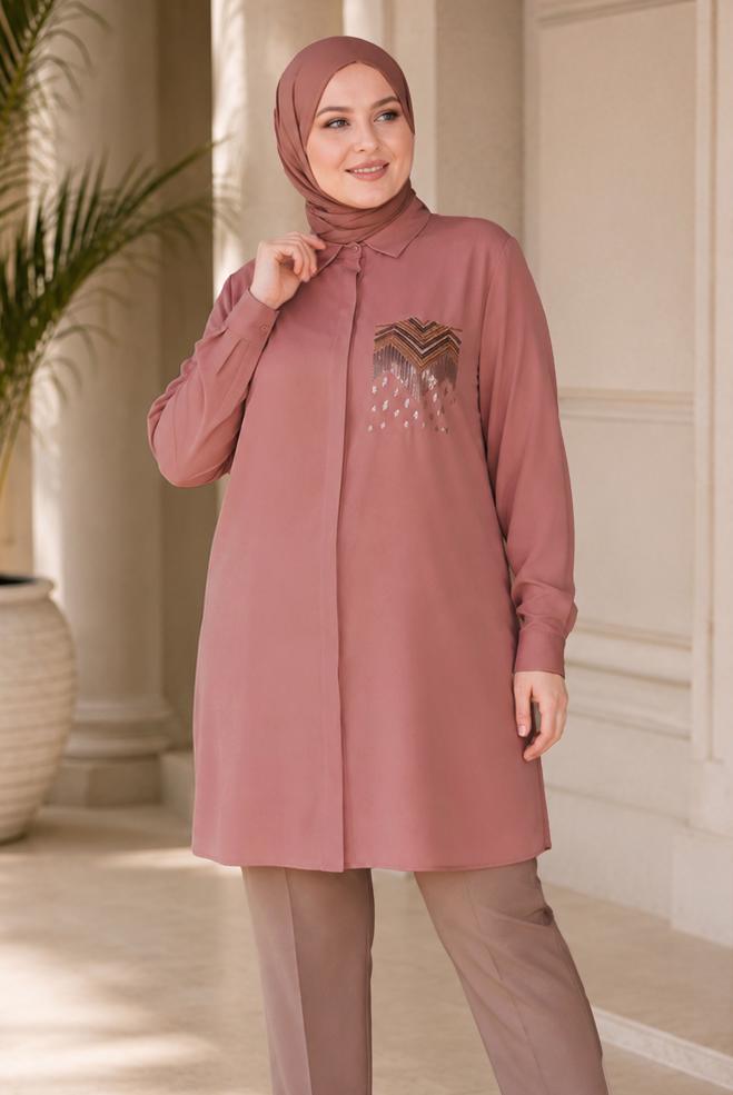 Vêtements hijab ROSE 20145 44251 TUNİK 42/50 TEK46 - ALVİNA