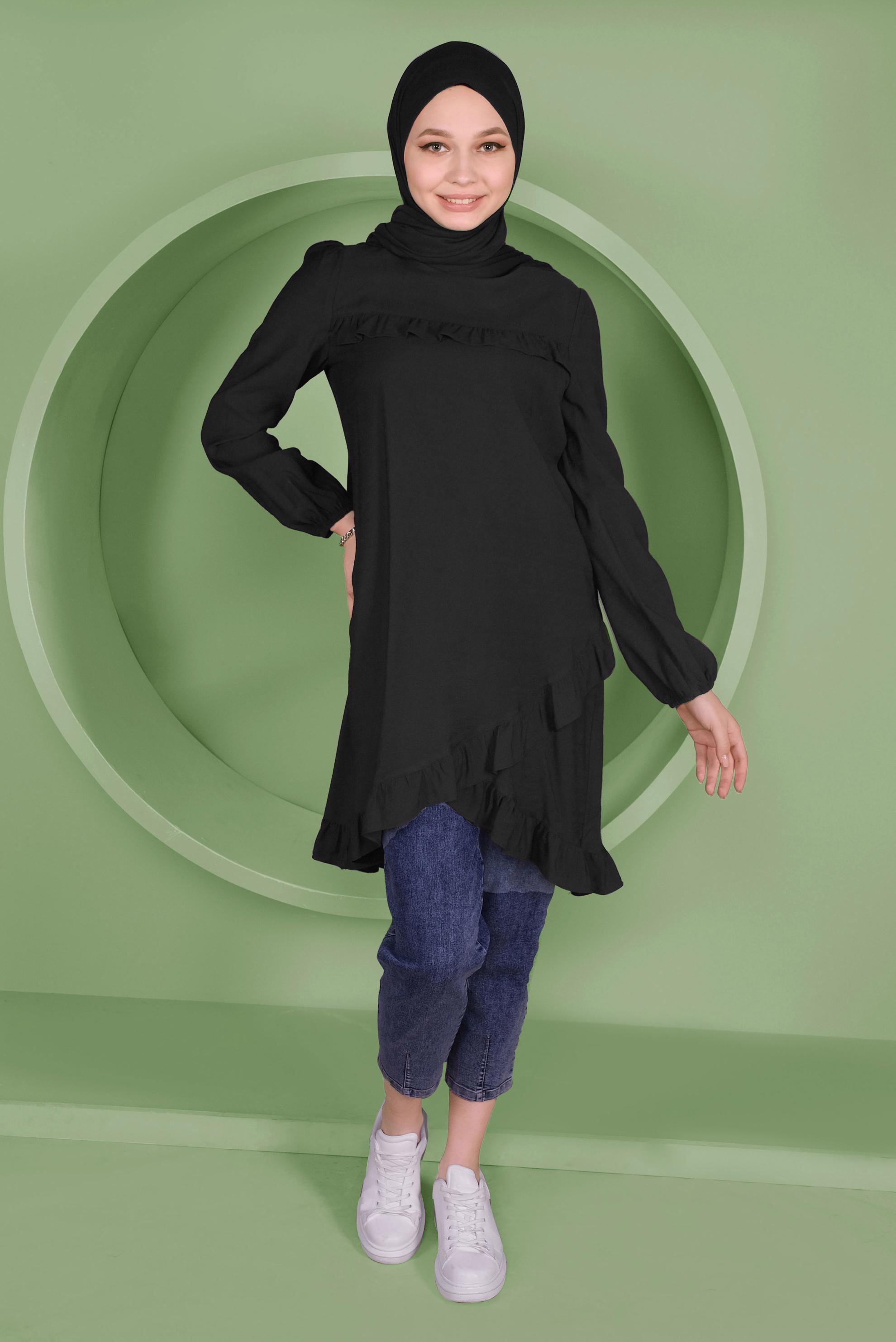 Tesettür giyim SİYAH 41346 44273 TUNİK 36/42 TEK38