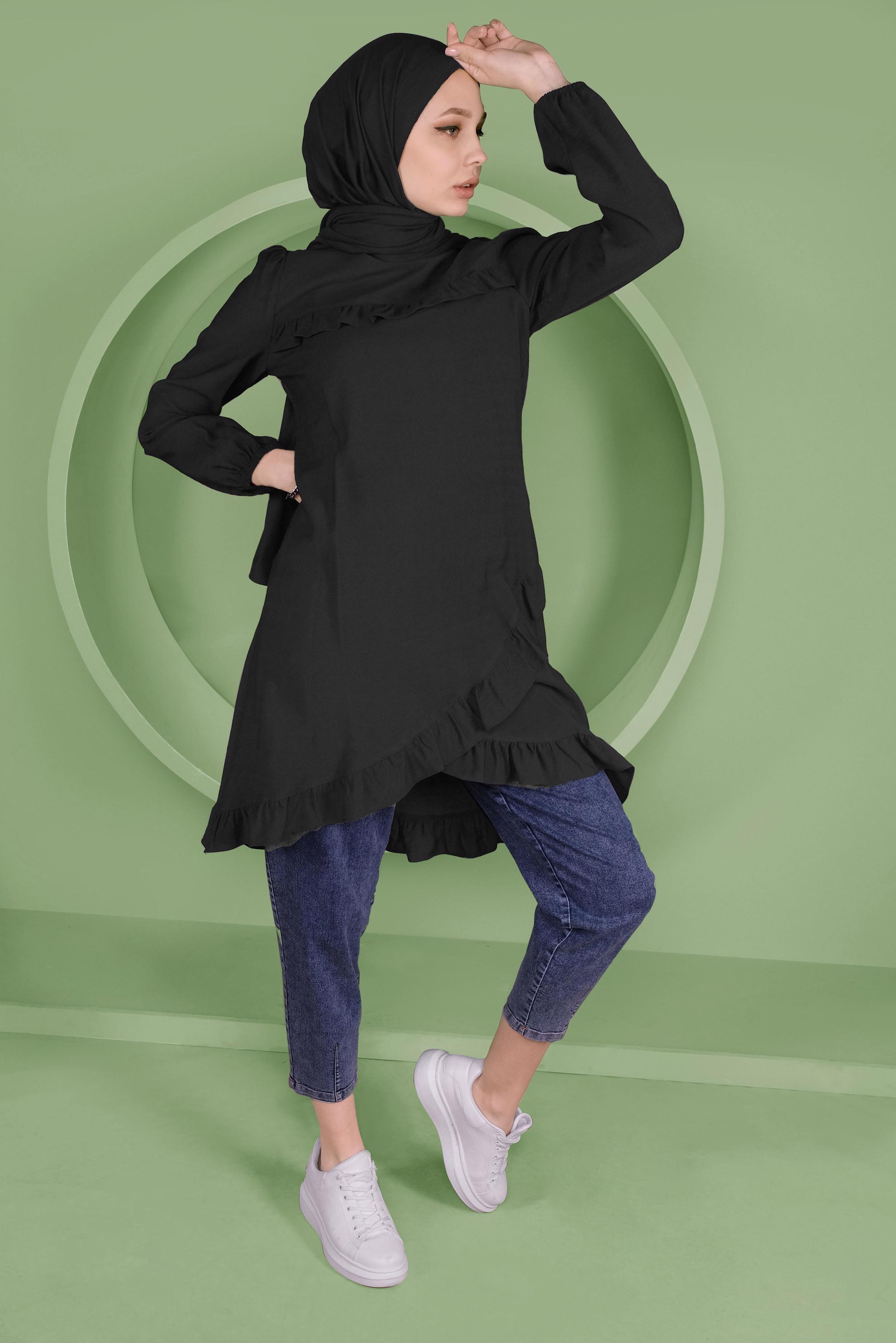 Tesettür giyim SİYAH 41346 44273 TUNİK 36/42 TEK38