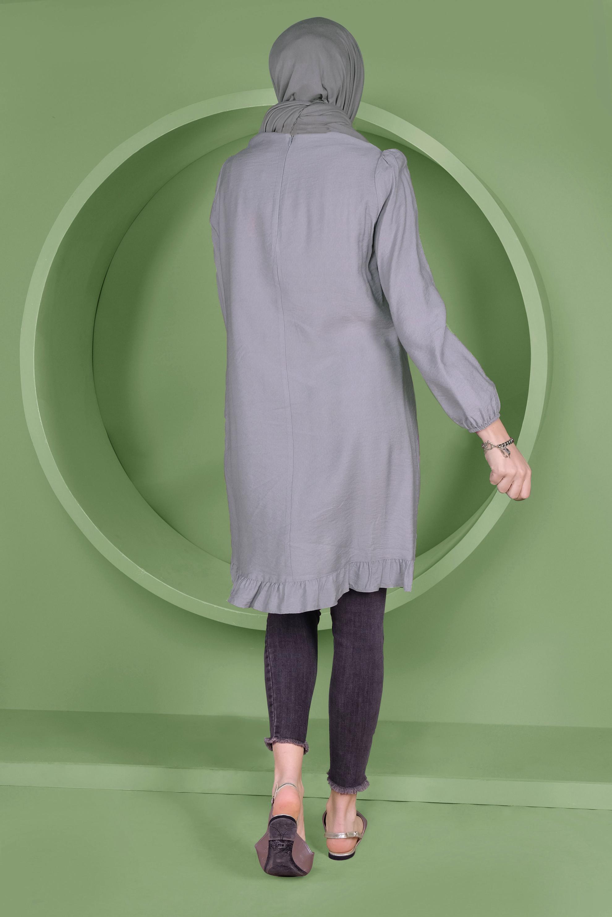 Tesettür giyim GRİ 41346 44273 TUNİK 36/42 TEK38