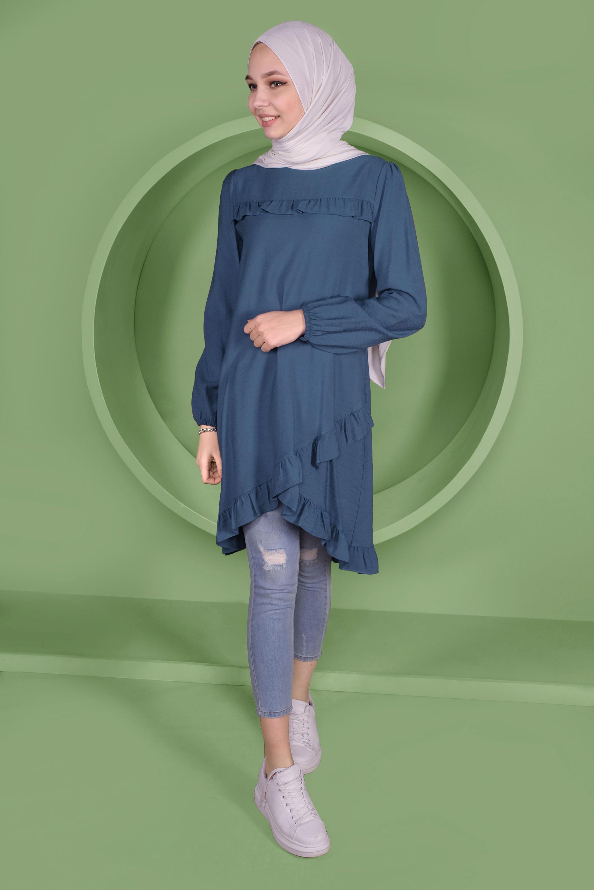 Tesettür giyim LACİVERT 41346 44273 TUNİK 36/42 TEK38