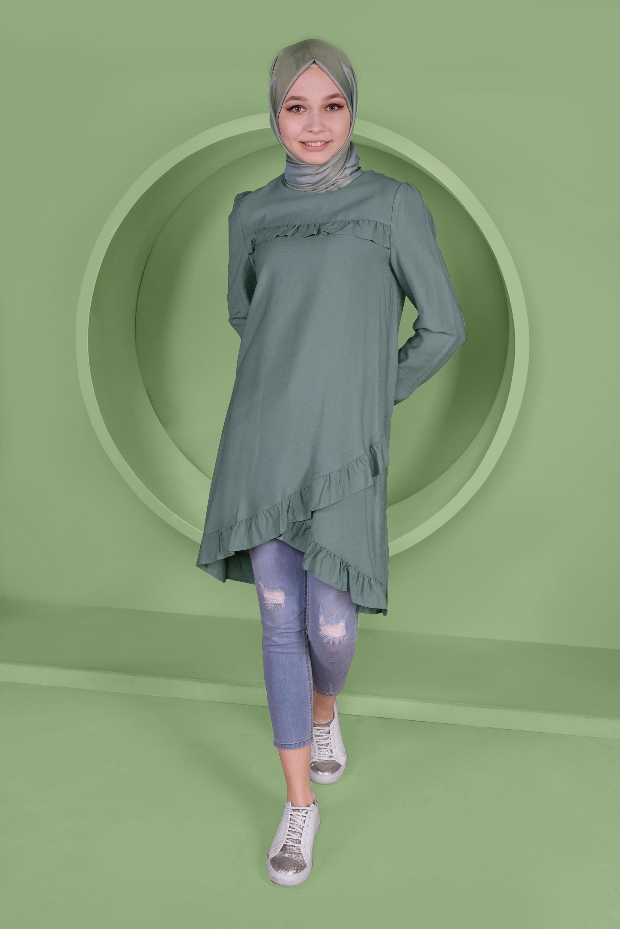 Tesettür giyim MAVİ 41346 44273 TUNİK 36/42 TEK38