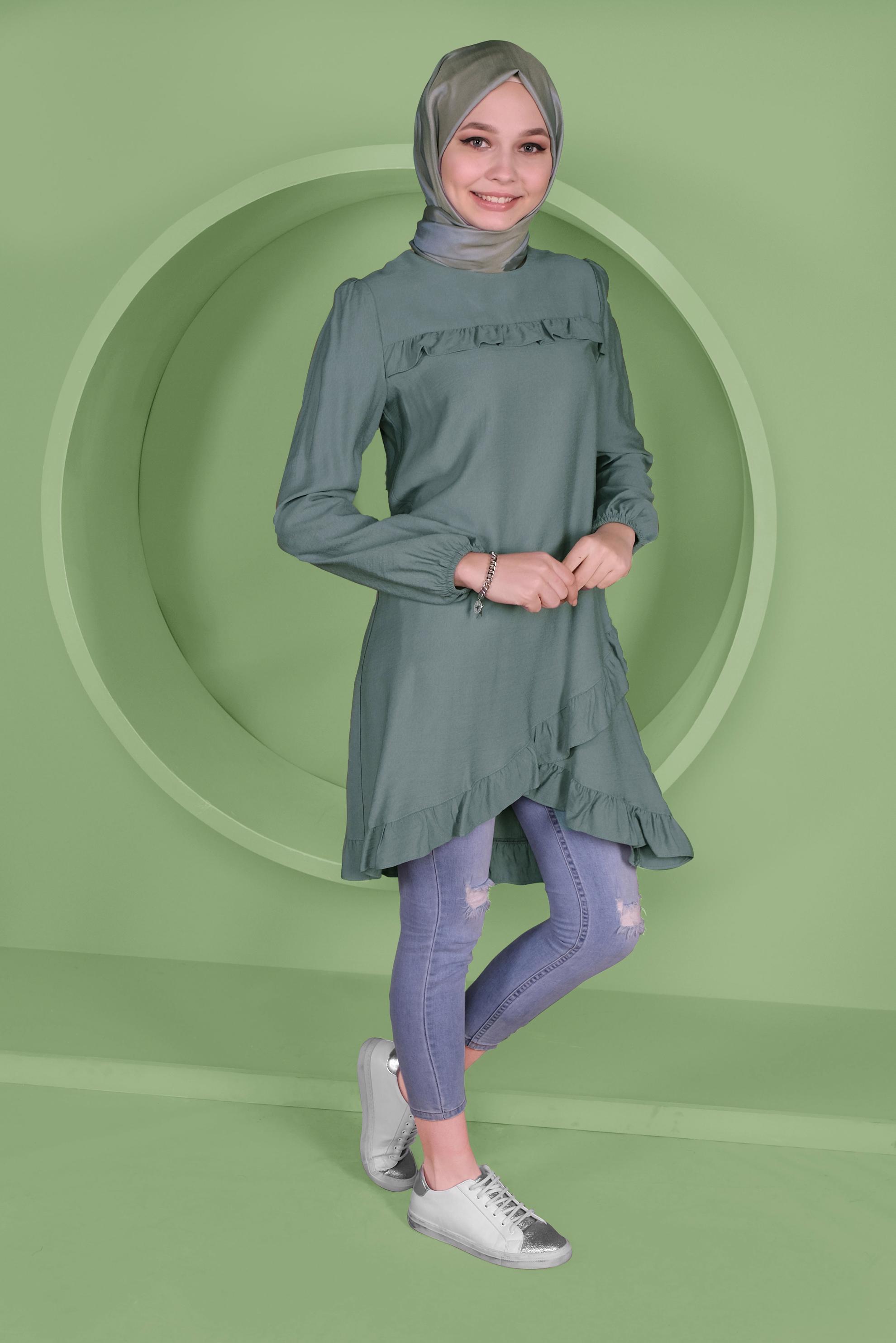 Tesettür giyim MAVİ 41346 44273 TUNİK 36/42 TEK38