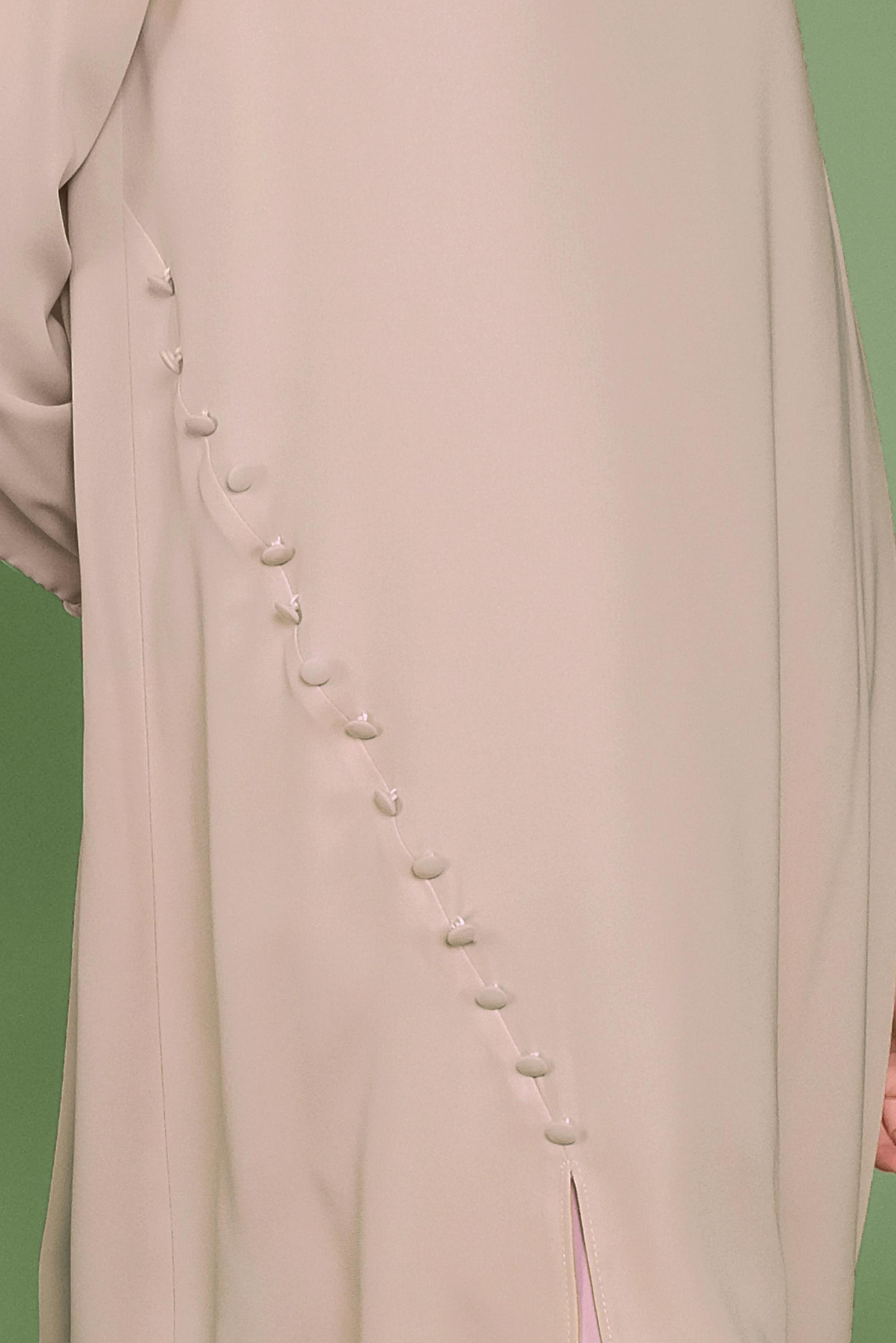 Tesettür giyim BEJ YANDAN DÜĞMELİ TUNİK 41351 