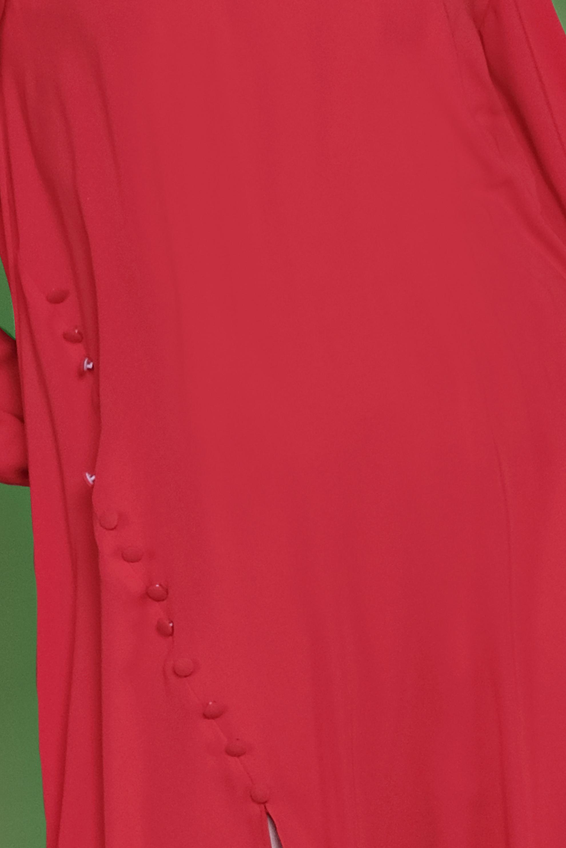 Tesettür giyim KIRMIZI YANDAN DÜĞMELİ TUNİK 41351 