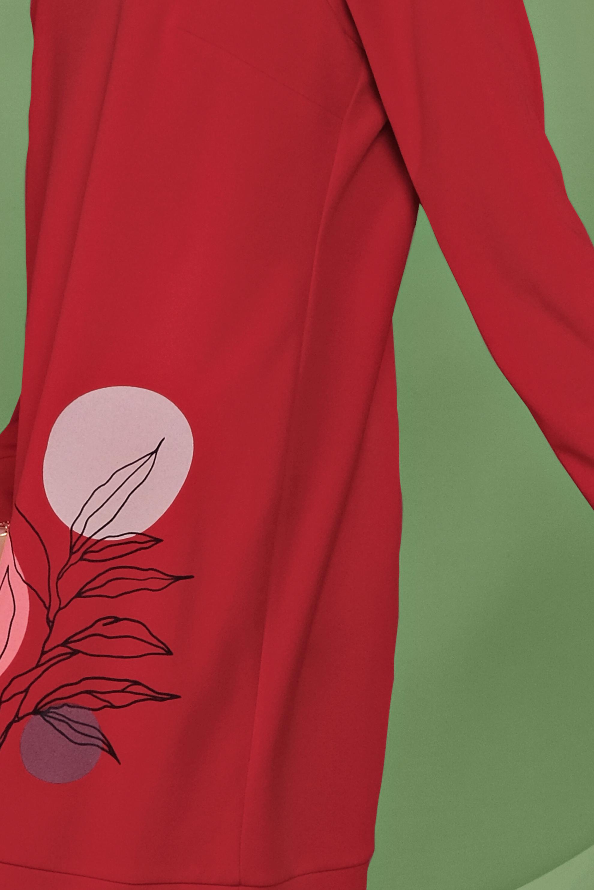 Tesettür giyim KIRMIZI DESEN BASKILI TUNİK 41352