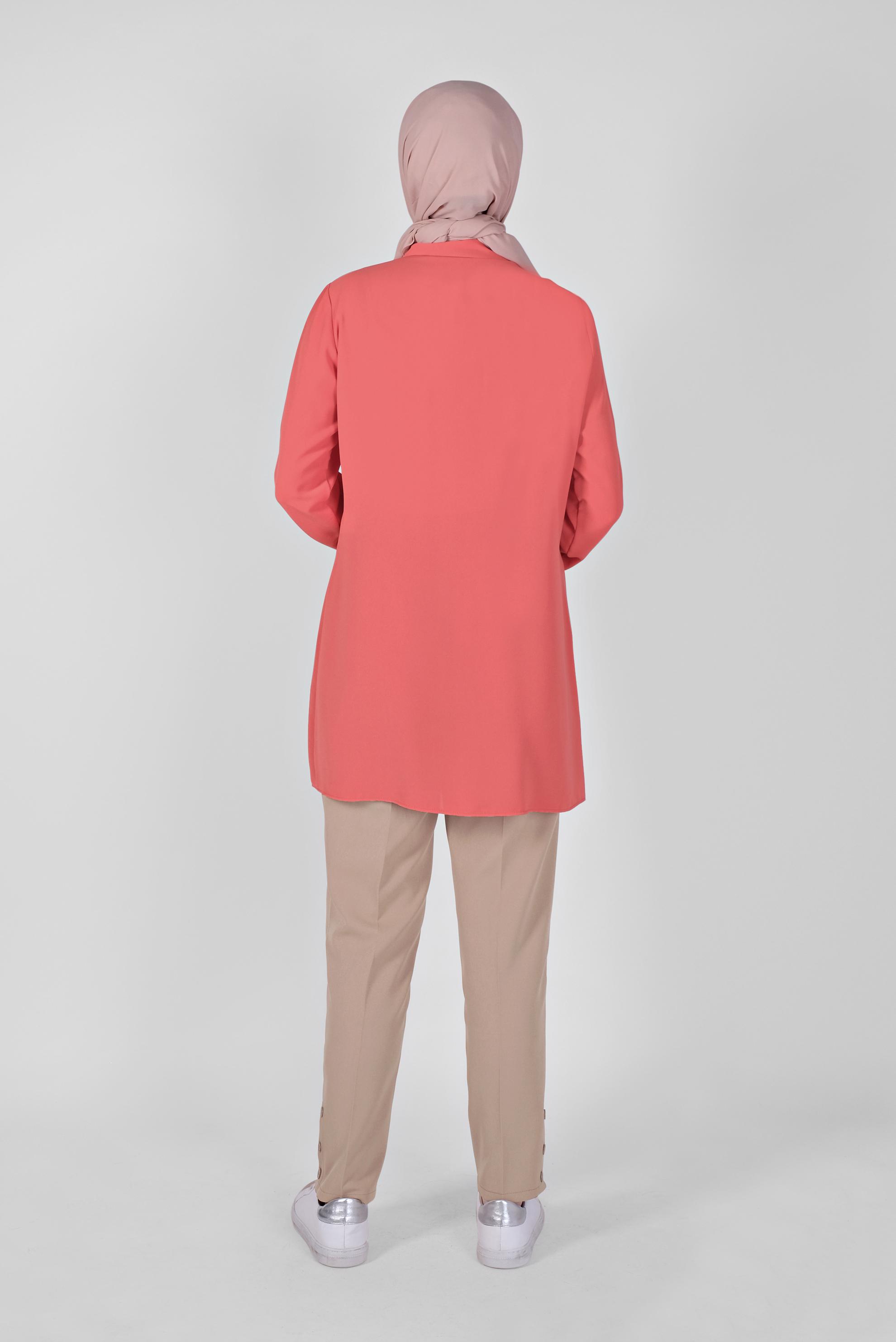 Tesettür giyim MERCAN CEPLİ DÜĞMELİ TUNİK 41372