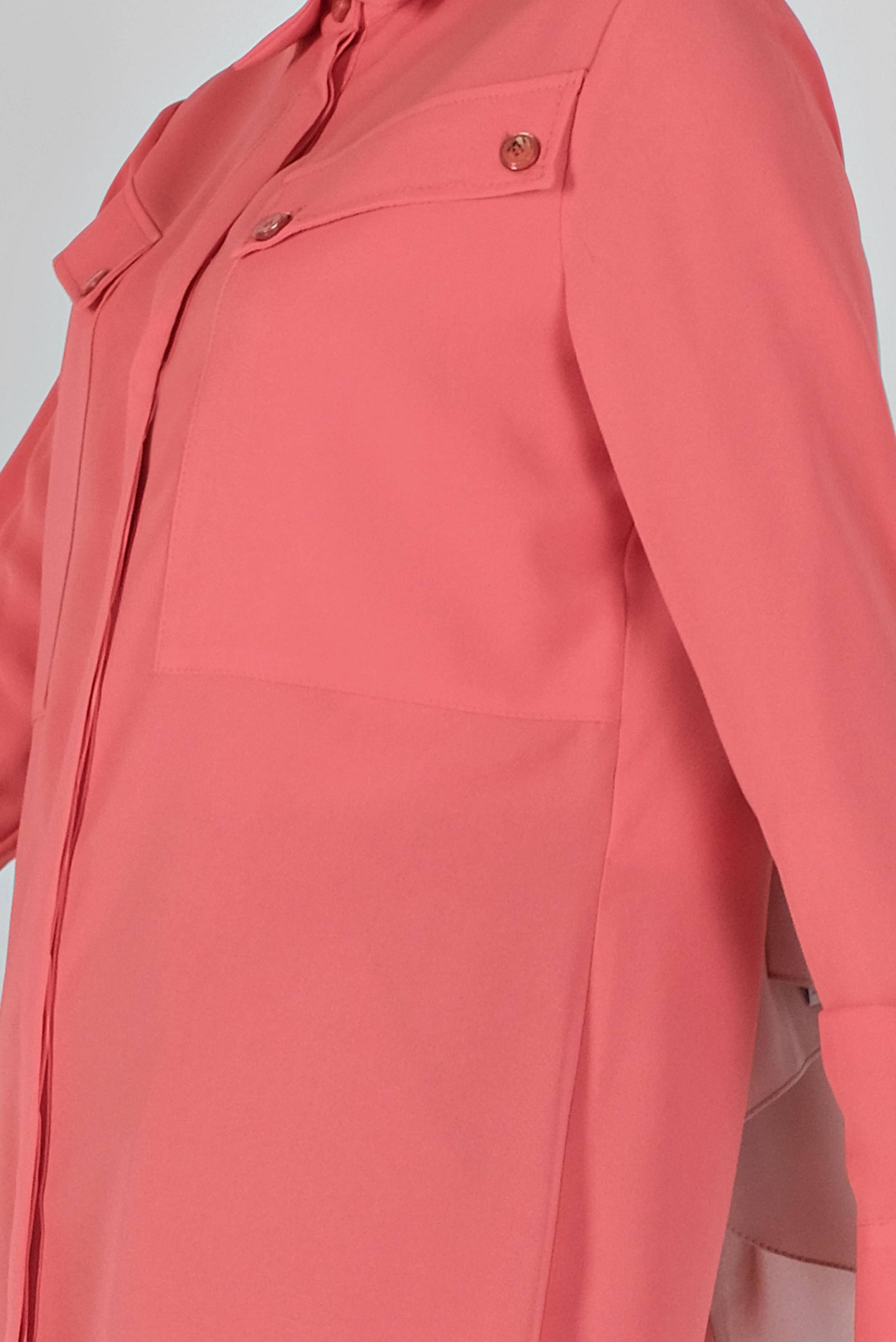 Tesettür giyim MERCAN CEPLİ DÜĞMELİ TUNİK 41372