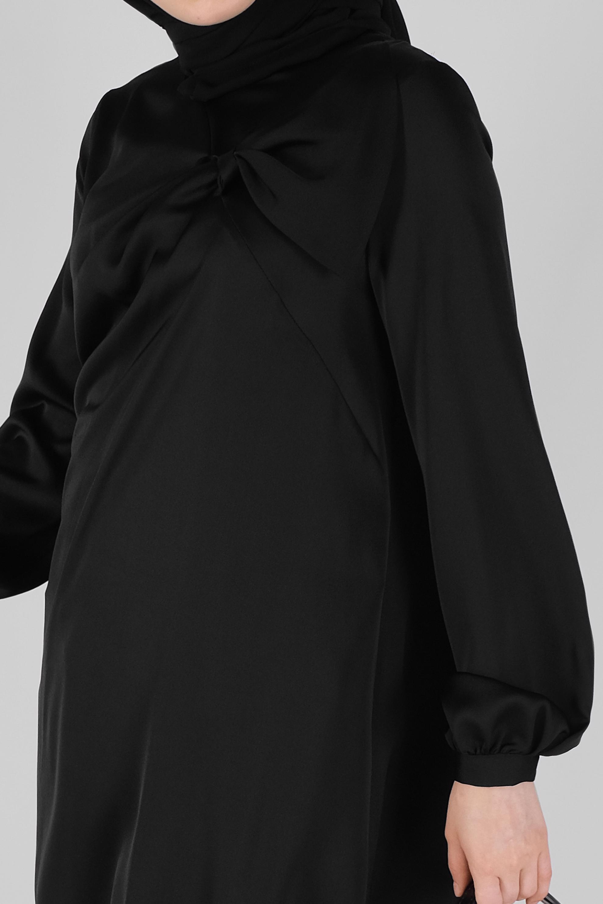 Tesettür giyim SİYAH FİYONK YAKA ŞİFON TUNİK 41420