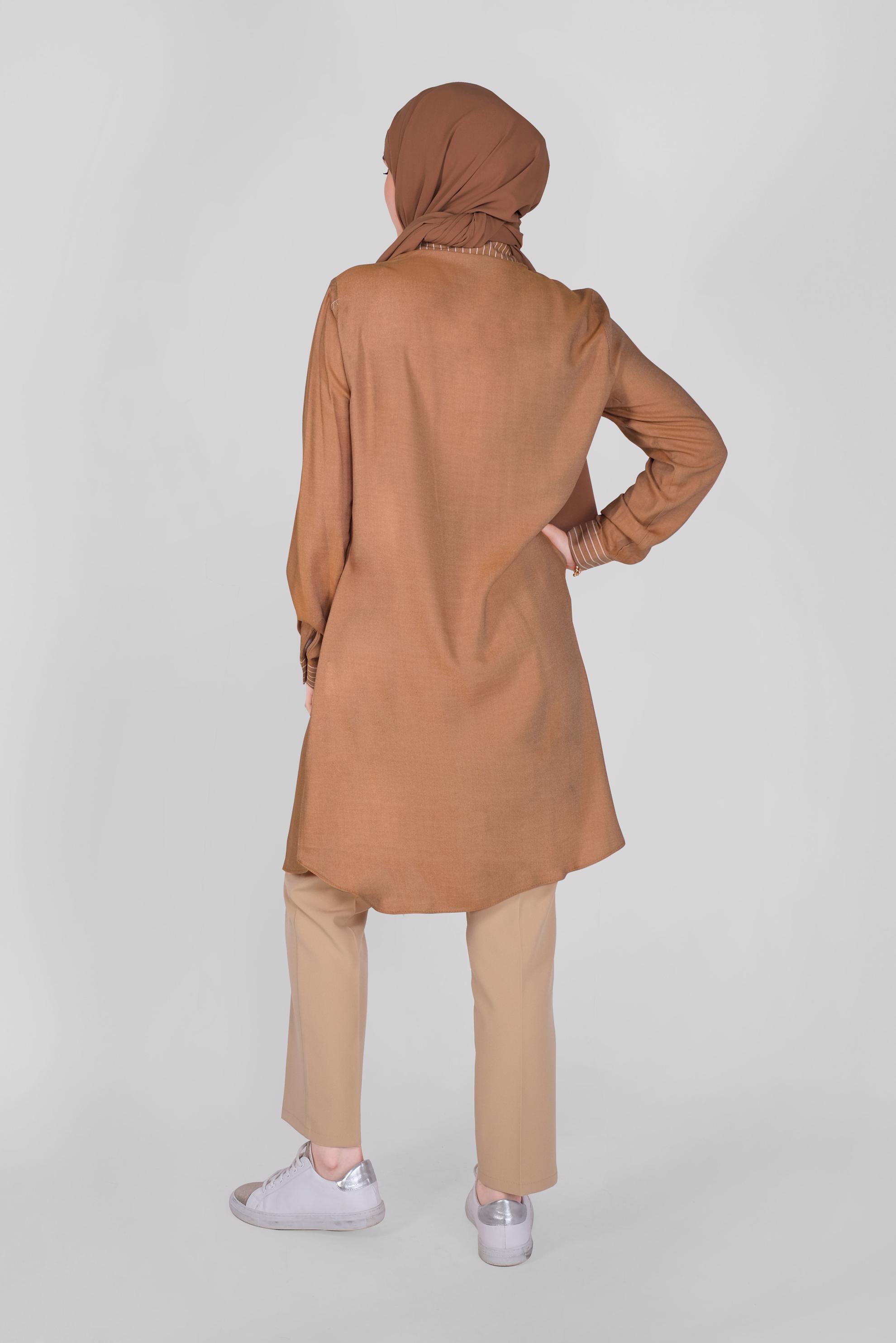Hijab clothing ORANGE LACED BUTTONED TUNIC 41494 