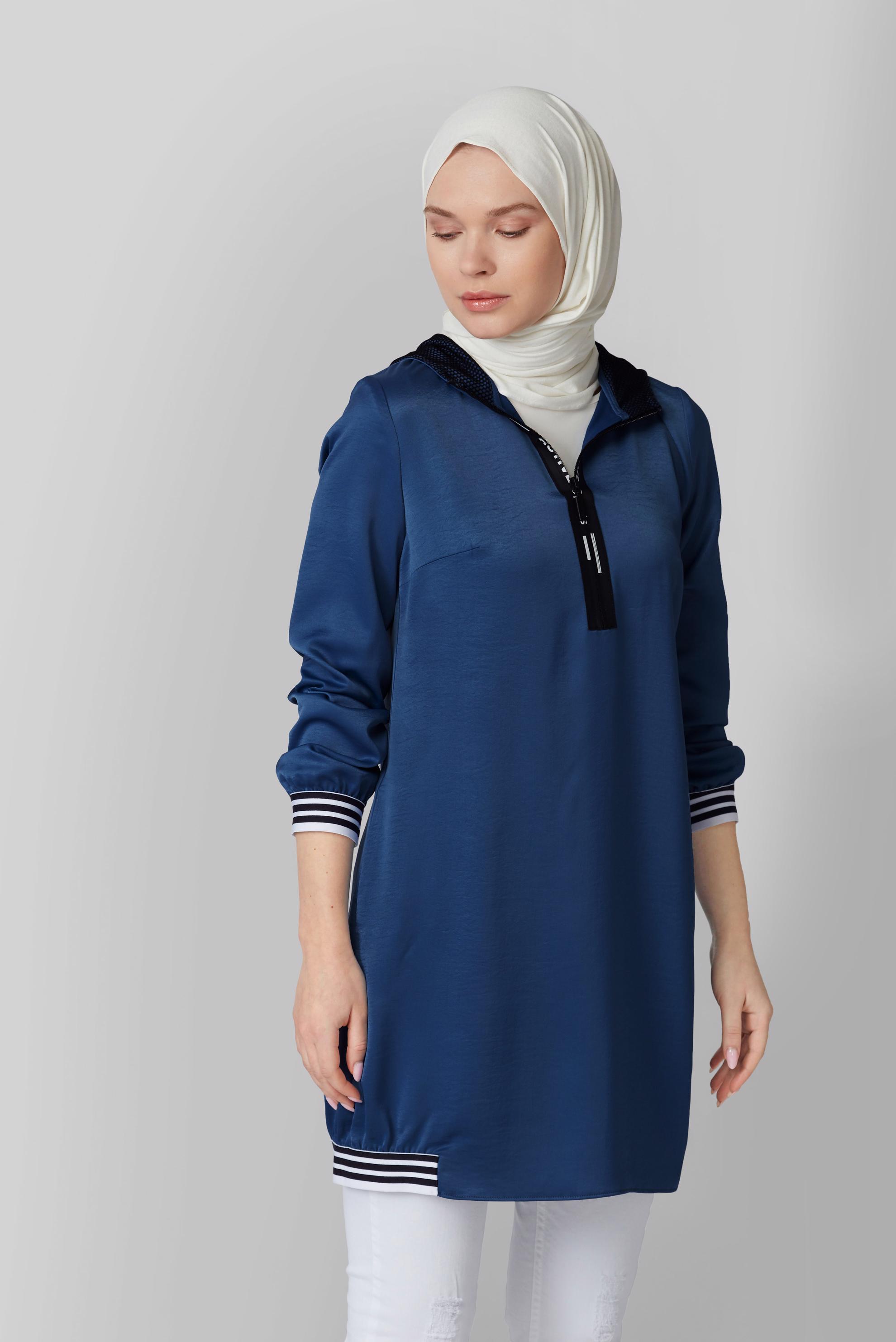 Tesettür giyim LACİVERT 41507 NANO AEROBİN TUNİK 38/44 TEK40