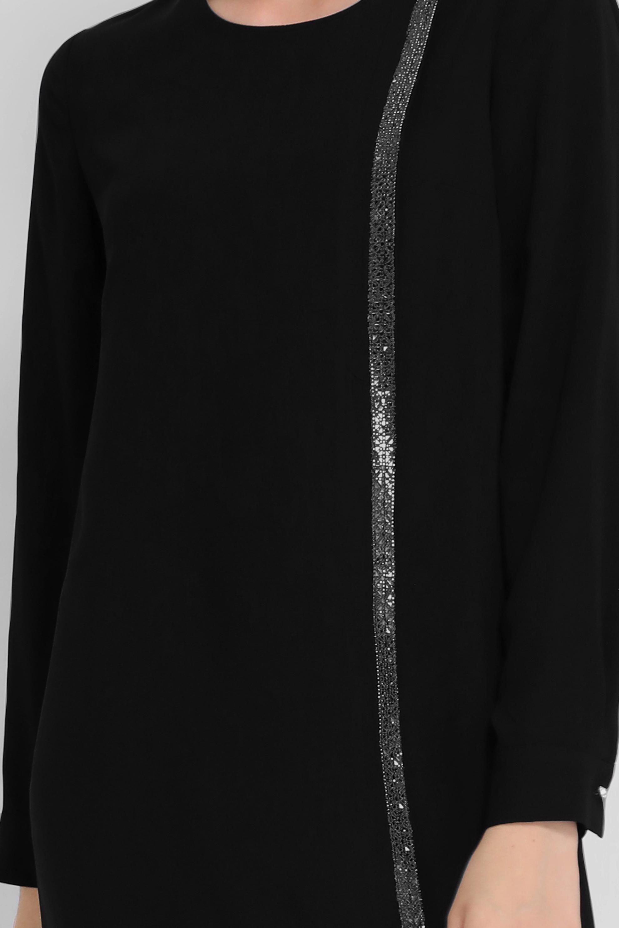 Tesettür giyim SİYAH TAŞ ŞERİT DETAYLI TUNİK 41524 