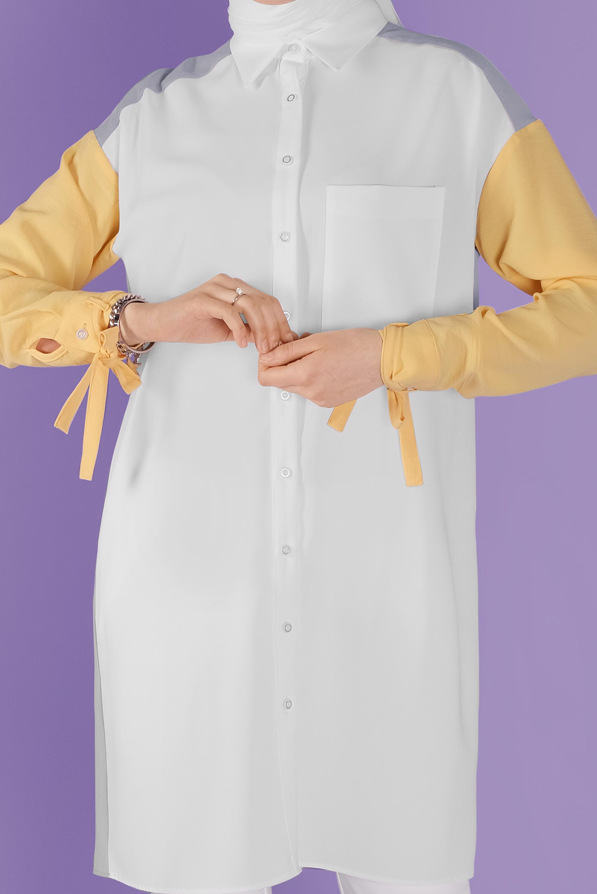 Tesettür giyim GRİ 3 RENK KOMBİNLİ AEROBİN TUNİK 41542