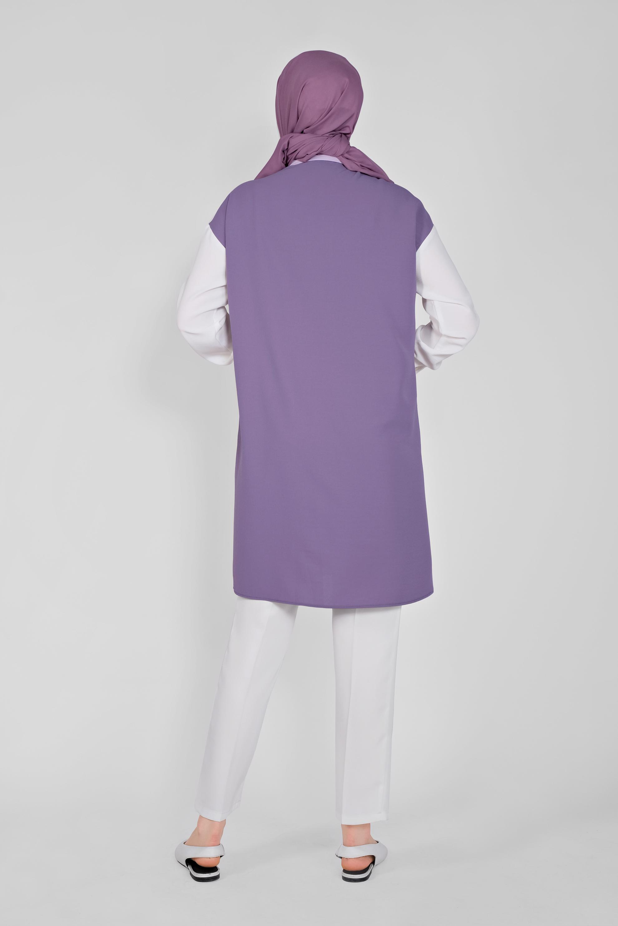 Tesettür giyim MOR 3 RENK KOMBİNLİ AEROBİN TUNİK 41542