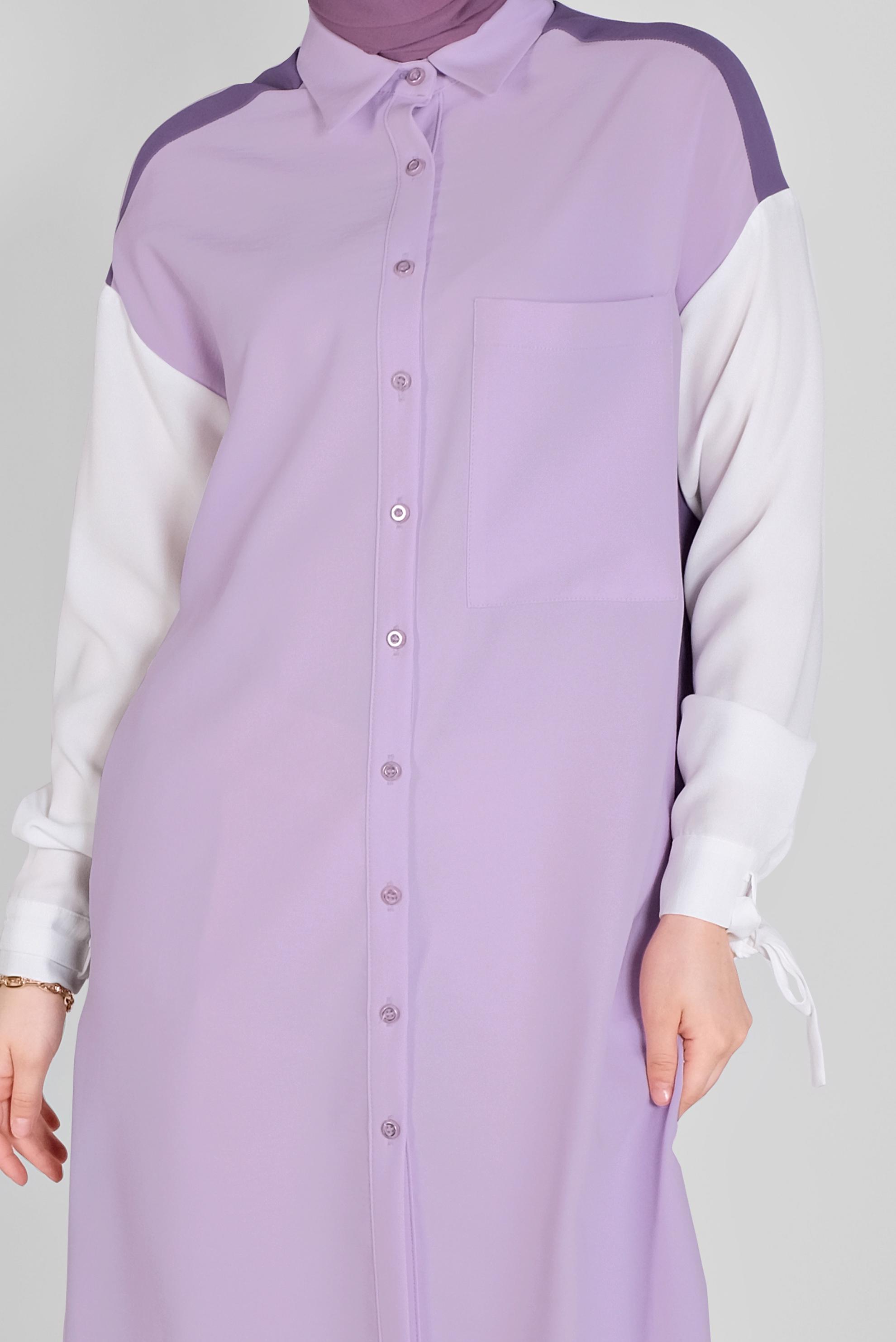 Tesettür giyim MOR 3 RENK KOMBİNLİ AEROBİN TUNİK 41542