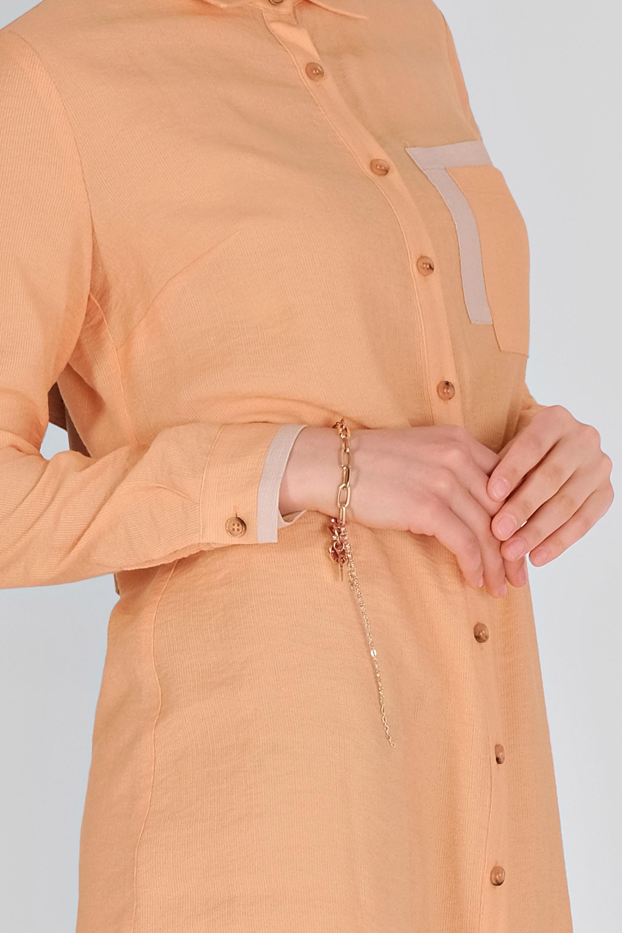 Tesettür giyim TURUNCU BOYDAN DÜĞMELİ TUNİK 41565