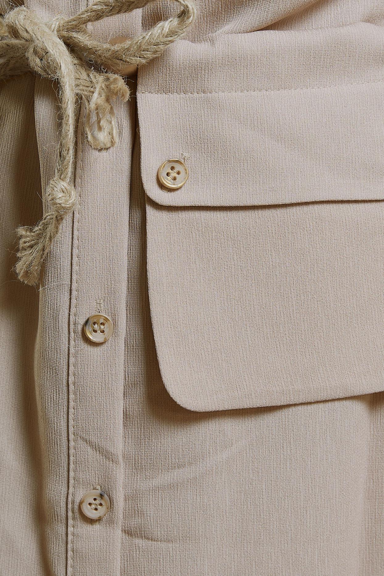 Tesettür giyim BEJ GÖMLEK YAKA TUNİK 41574