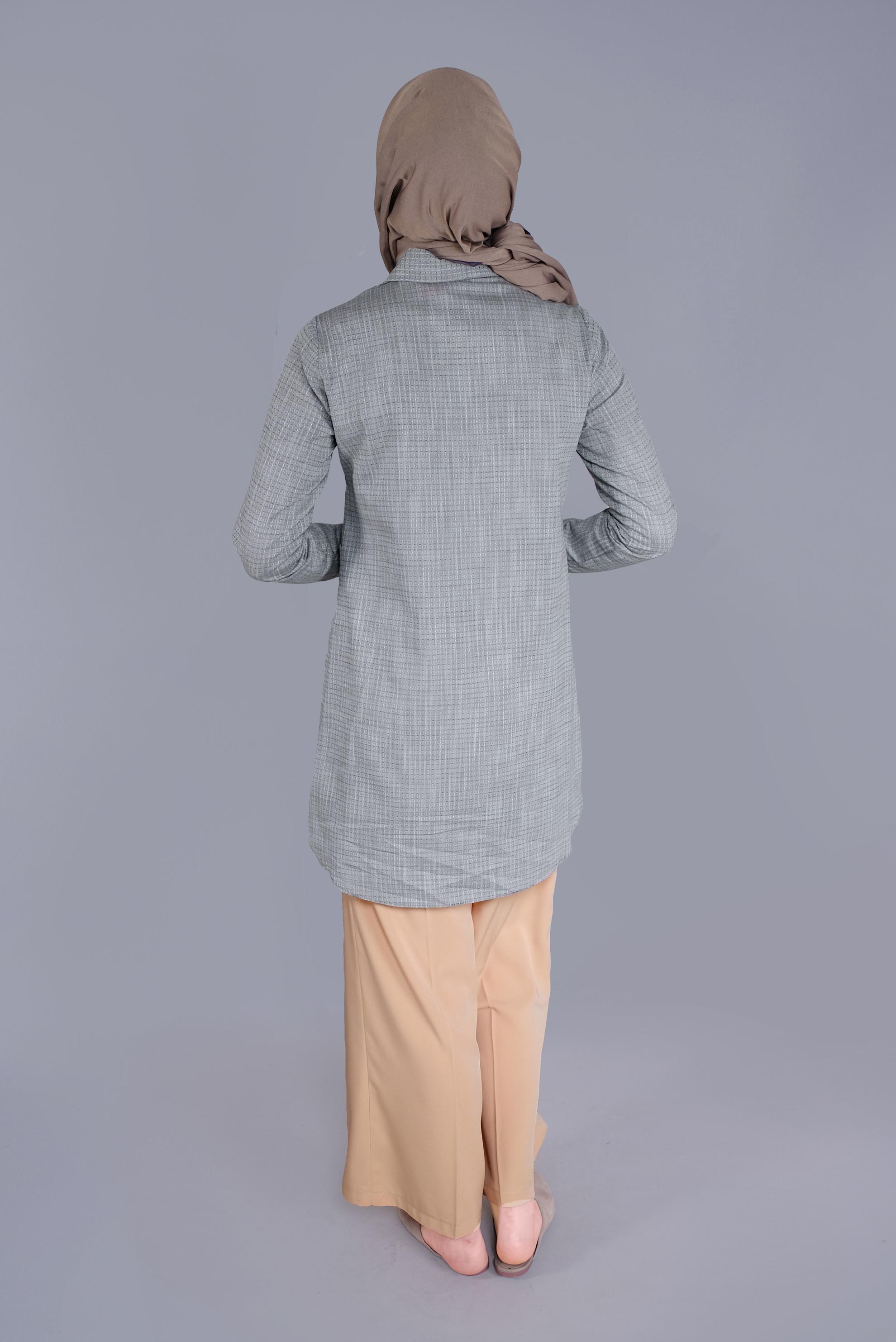 Tesettür giyim HAKİ DÜĞME DETAYLI TUNİK 41579